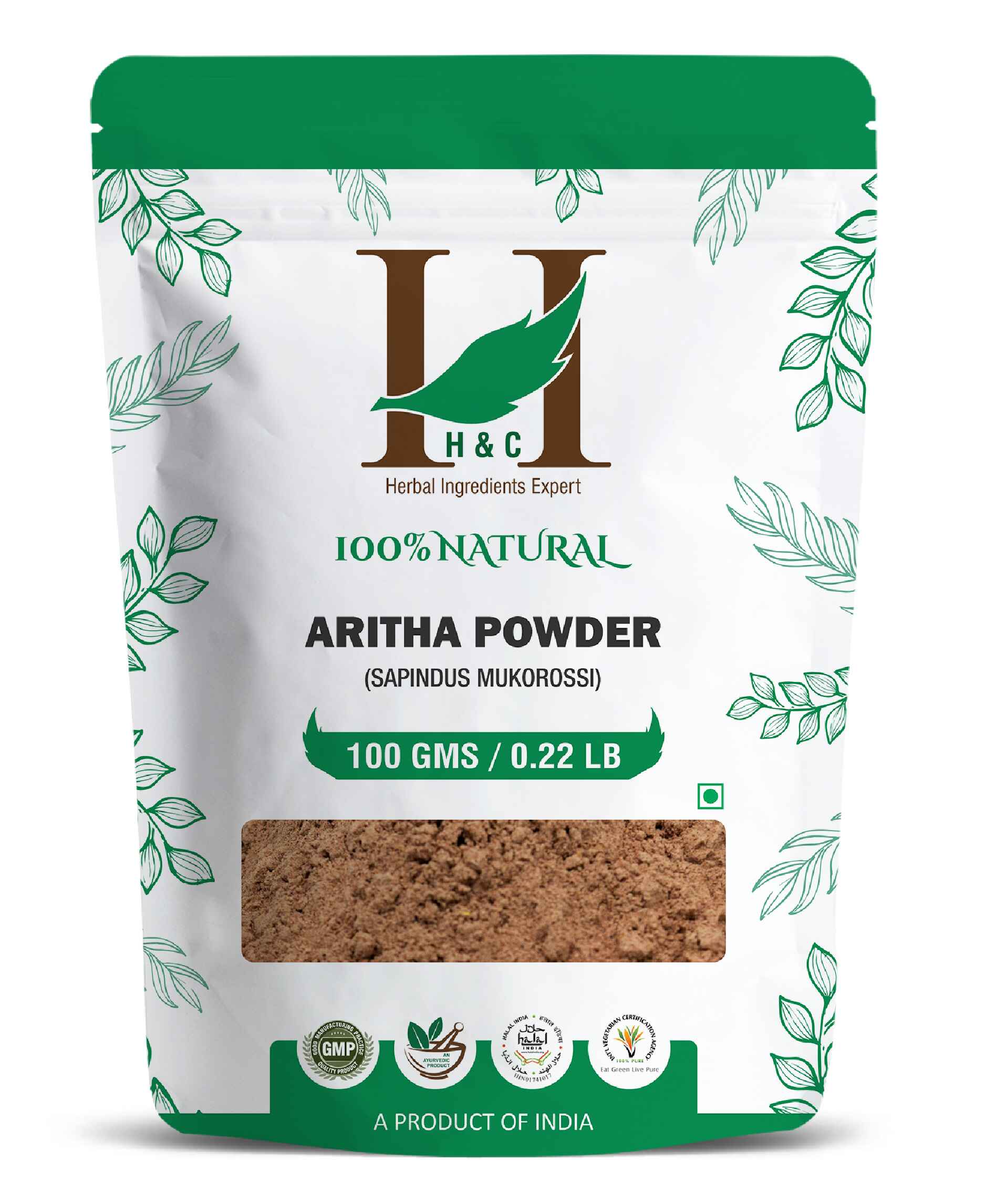 H&C Natural Aritha Powder 100gm - Natural Hair & Skin Cleanser - Health N Wellness Shop
