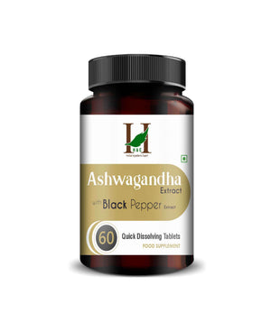 Ashwagandha Extract with Black Pepper Quick Dissolving Tablets - 60 Count | Natural Stress Relief & Energy Booster - Health N Wellness Shop