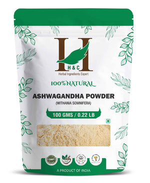 H&C Natural Ashwagandha Powder 100gm - Adaptogenic Stress Support - Health N Wellness Shop