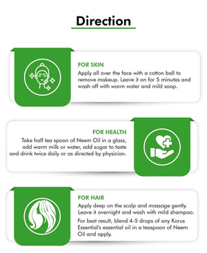 Korus Essential Cold Pressed Neem Oil 200ml - Health N Wellness Shop