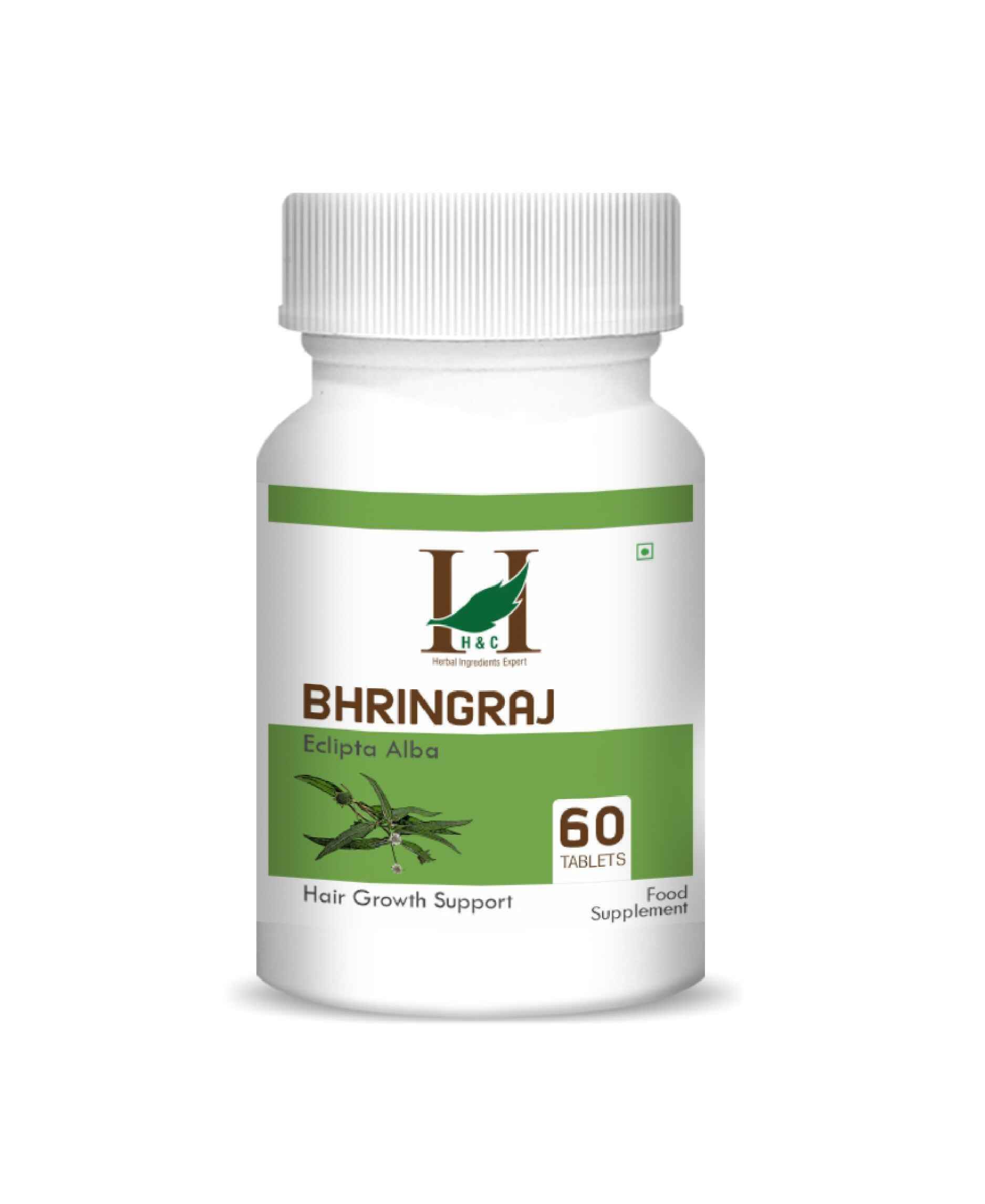 H&C Natural Bhringraj Tablets 60 Count - Hair Growth & Liver Support - Health N Wellness Shop