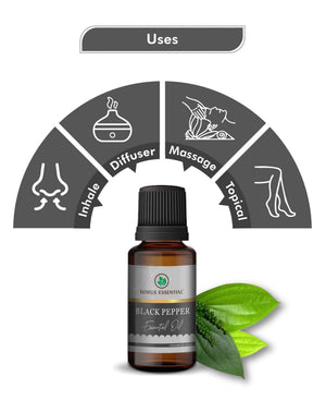 Korus Black Pepper Essential Oil – Pure Therapeutic Grade Oil for Muscle Relief, Digestion & Aromatherapy - Health N Wellness Shop