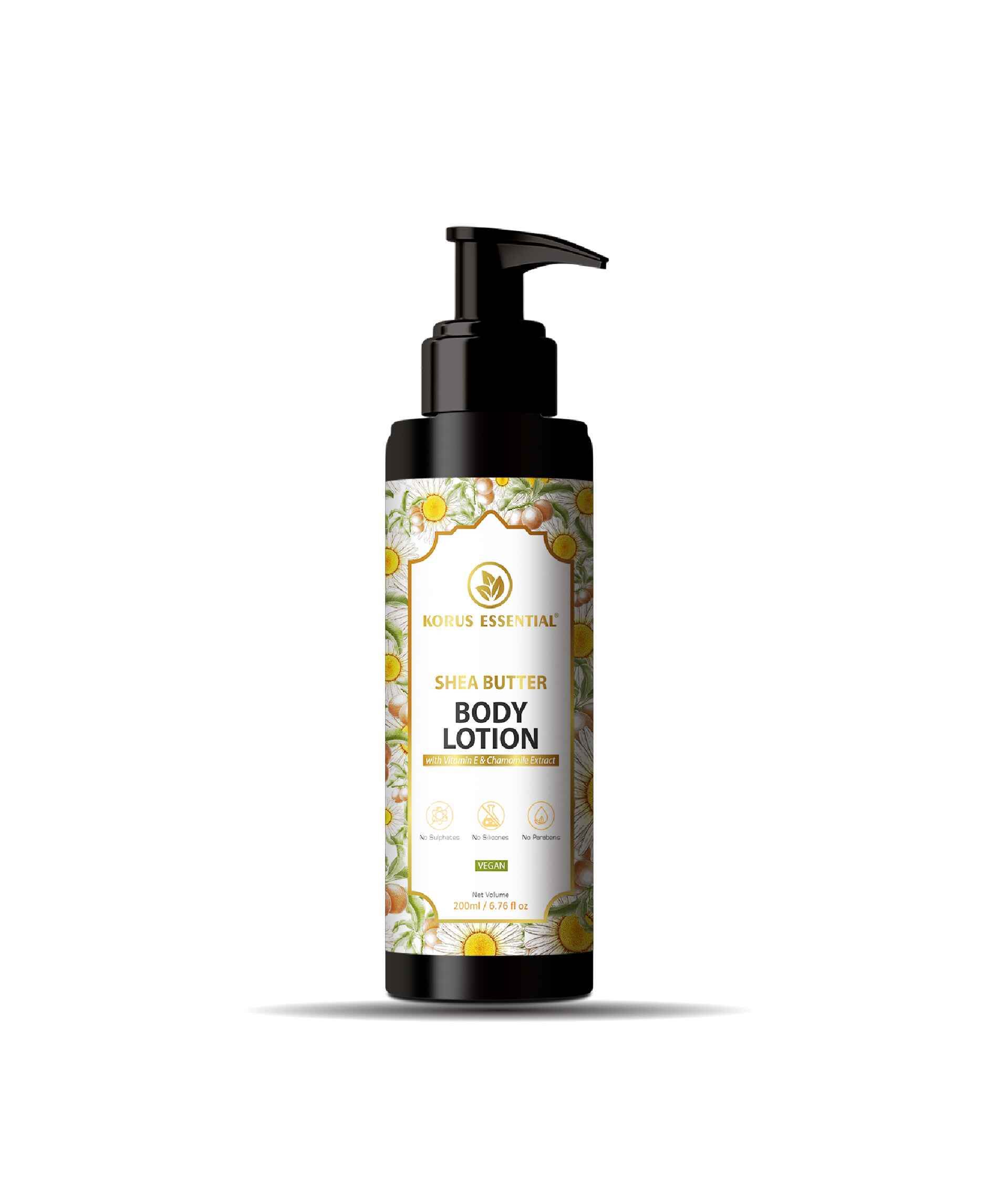 Korus Essential Shea Butter Body Lotion 200ml - Vitamin E & Chamomile - Health N Wellness Shop