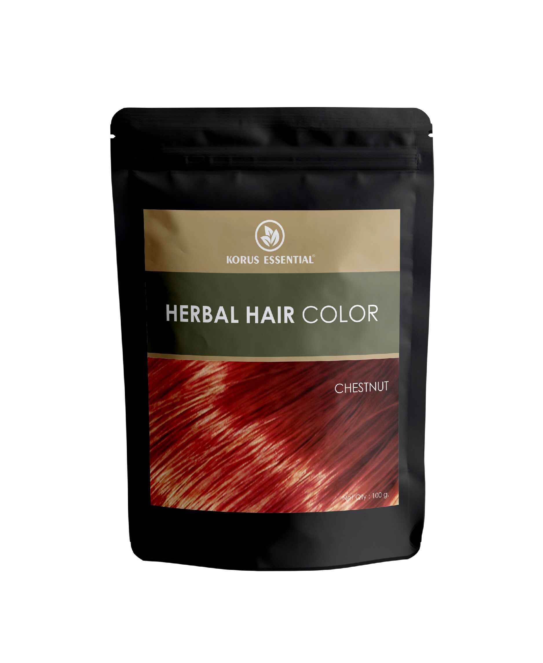 Korus Essential Herbal Hair Color Chestnut 100gm - Ammonia Free - Health N Wellness Shop