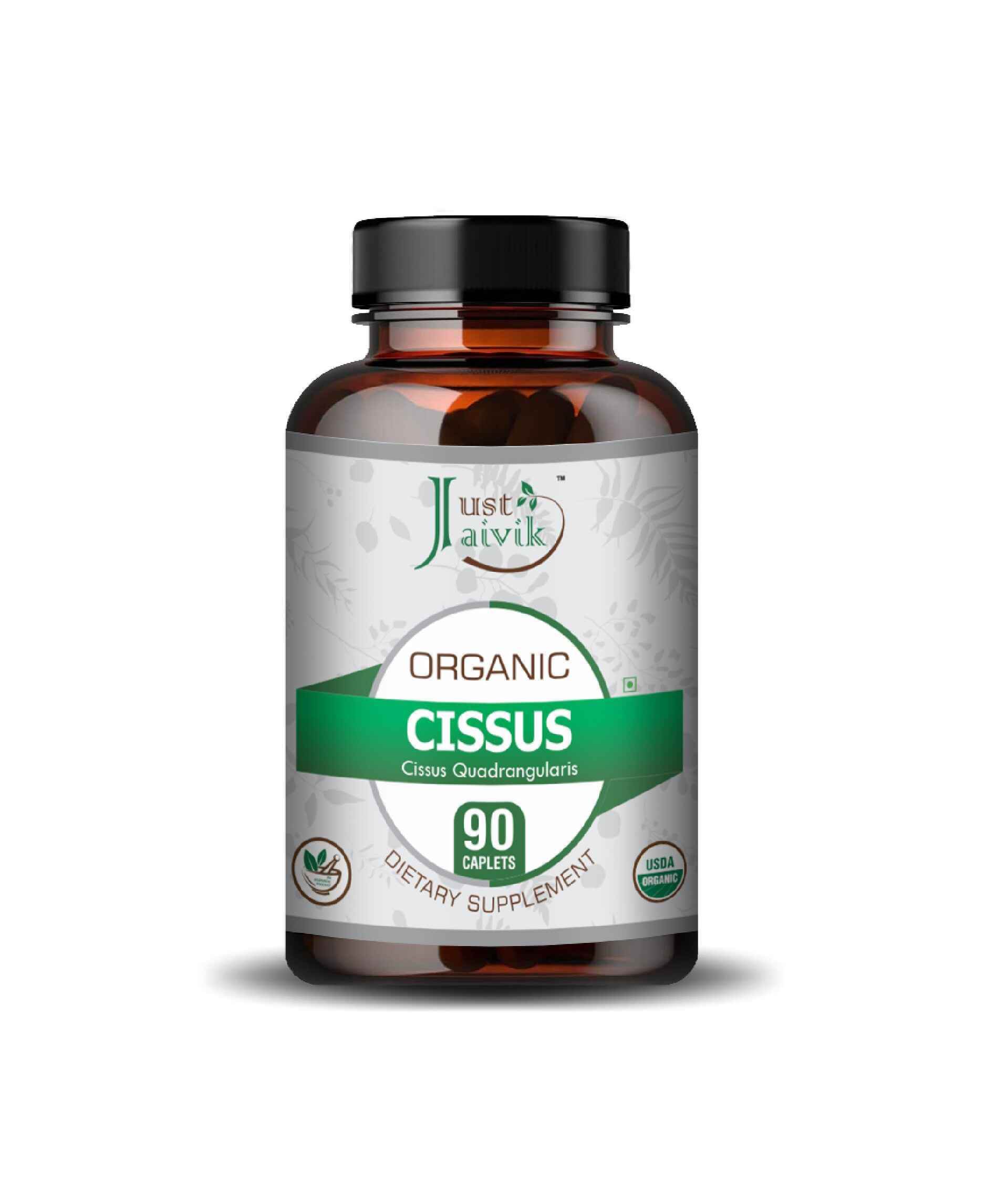 Just Jaivik Organic Cissus Quadrangularis (Hadjod) Caplets for Bone Health & Joint Support - Health N Wellness Shop