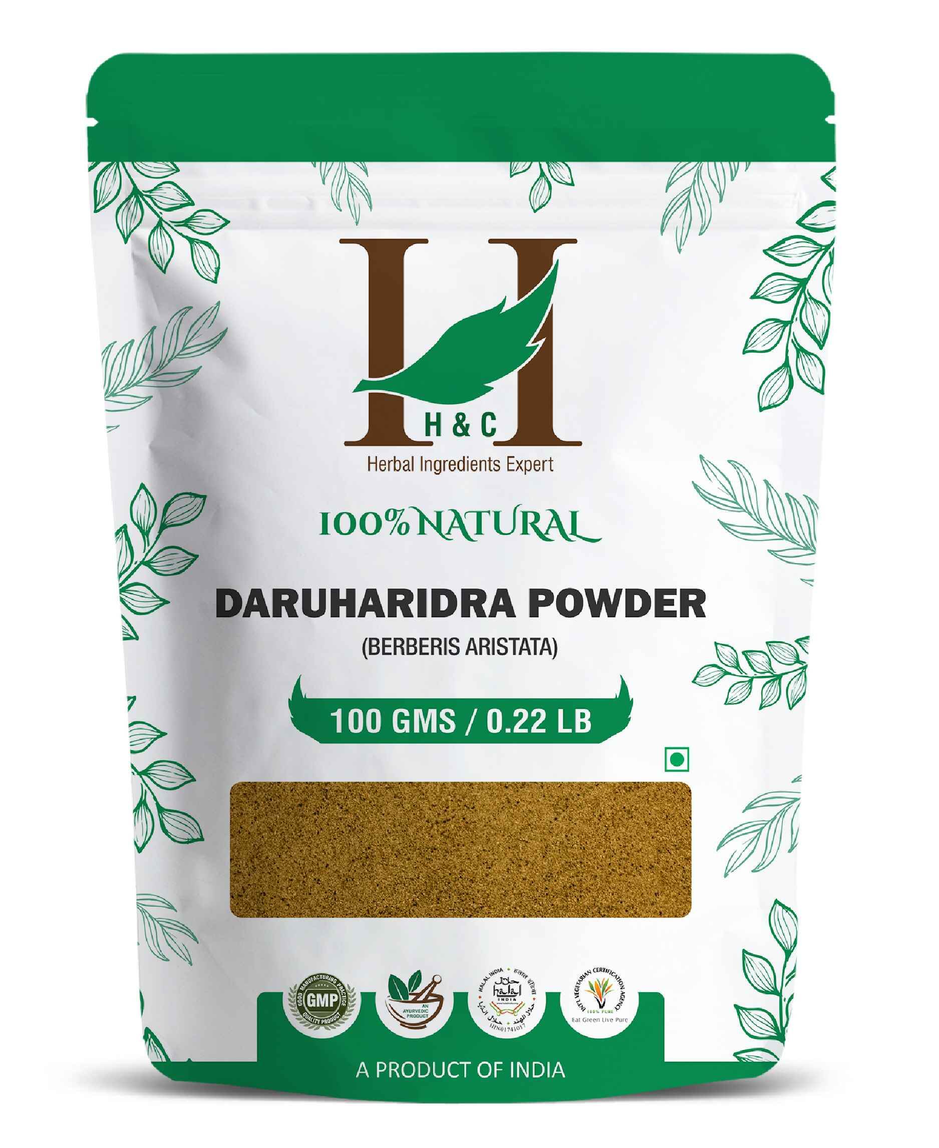 H&C Natural Daruharidra (Berberine) Powder 100gm - Supports Eye Health & Skin Wellness - Health N Wellness Shop