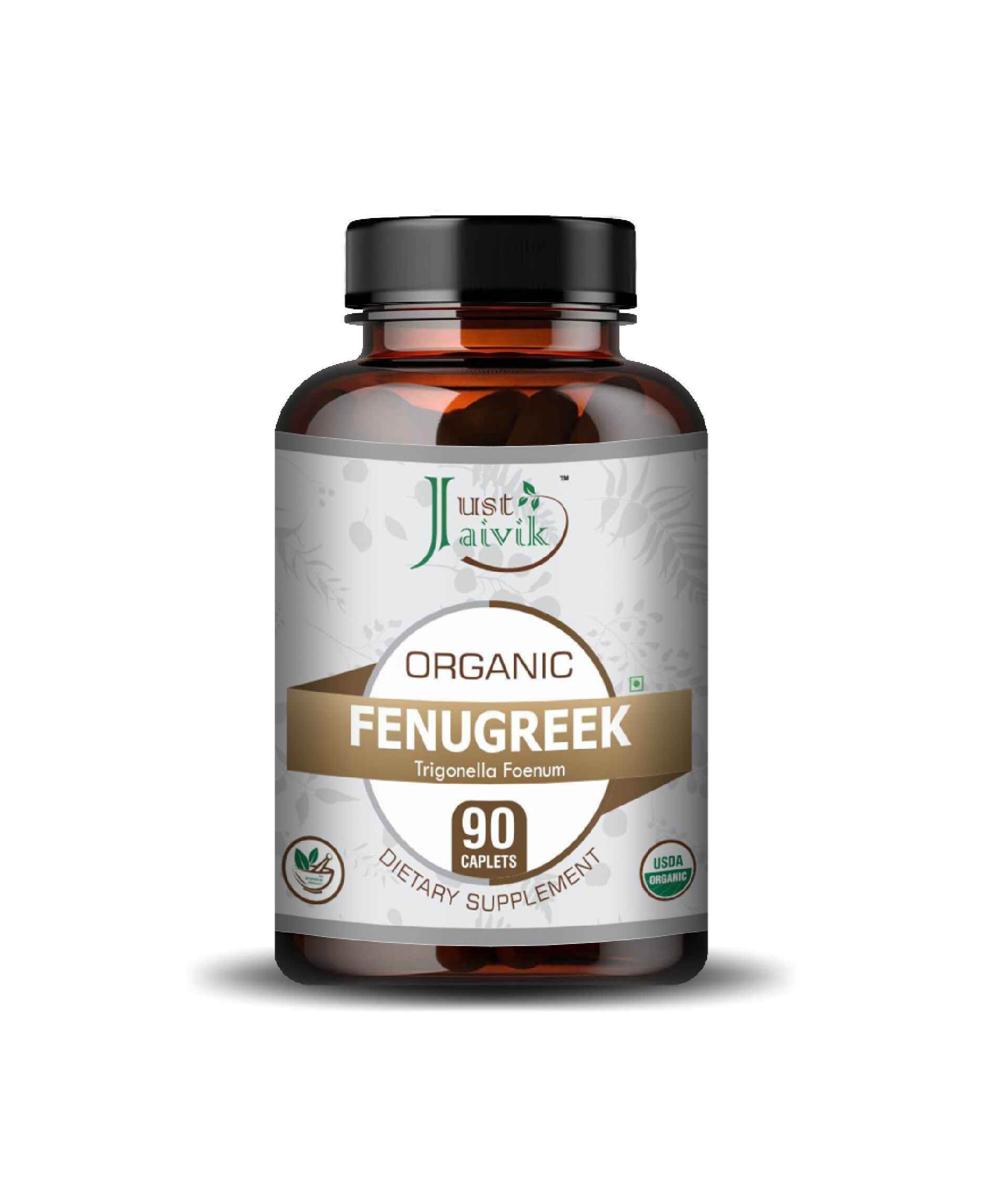 Just Jaivik Organic Fenugreek Caplets – Natural Organic Supplement for Digestion, Blood Sugar, Hormone Balance & Antioxidant Support - Health N Wellness Shop