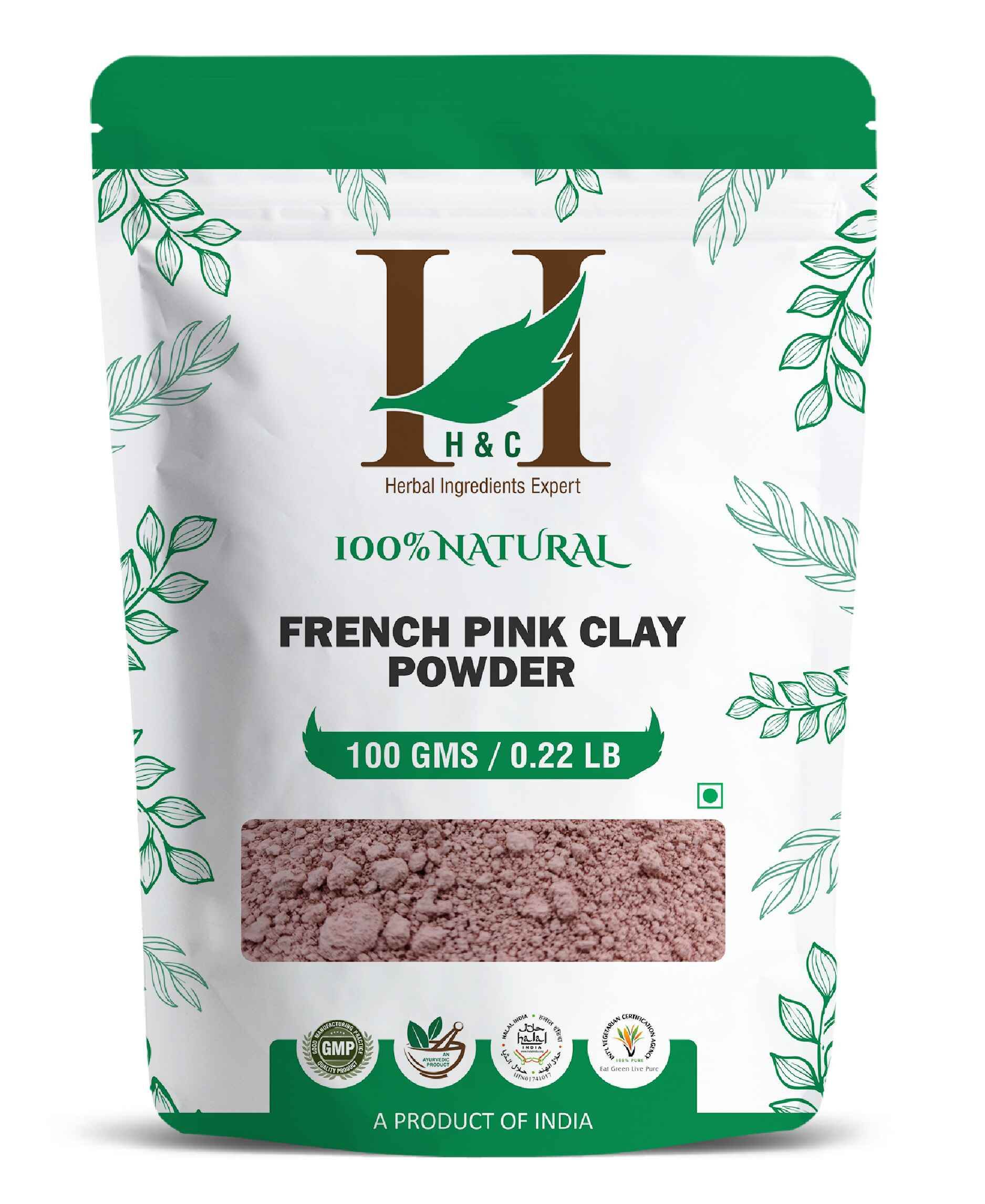 H&C Natural French Pink Clay Powder 100gm - Gentle Glow & Balance - Health N Wellness Shop