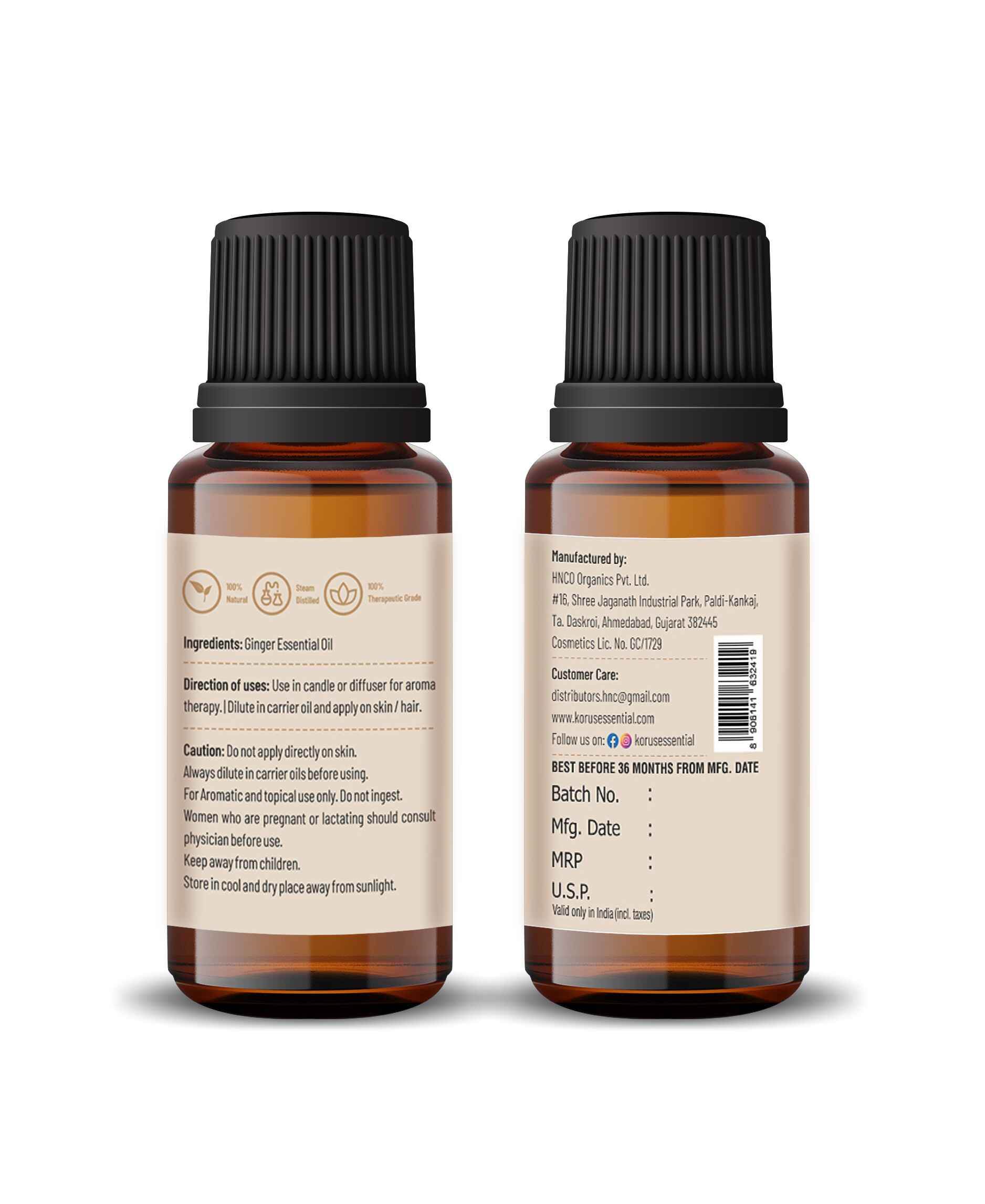 Korus Essential Ginger Oil - 15ml - Health N Wellness Shop