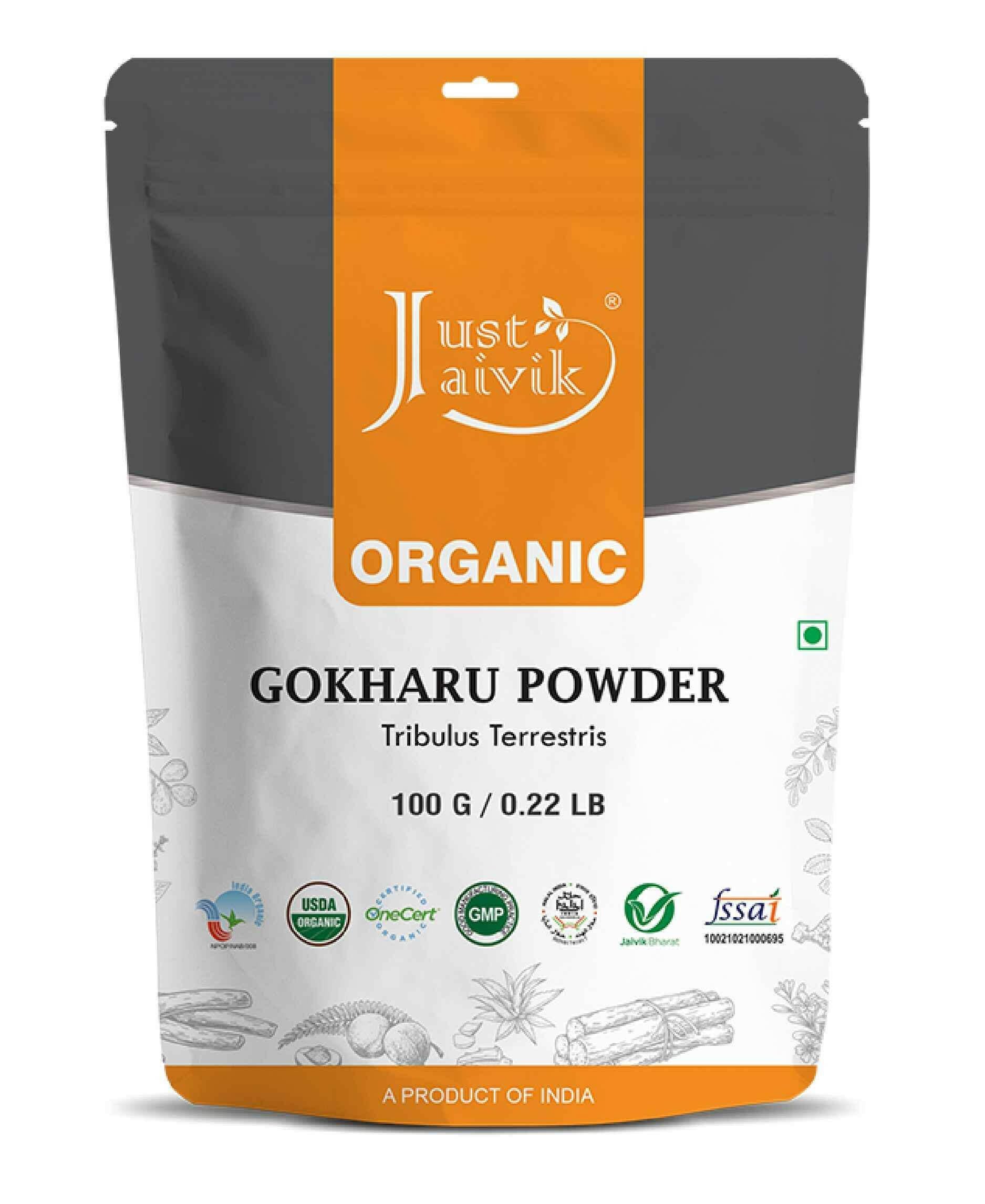 Just Jaivik Organic Gokharu Powder 100gm - Energy & Vitality - Health N Wellness Shop