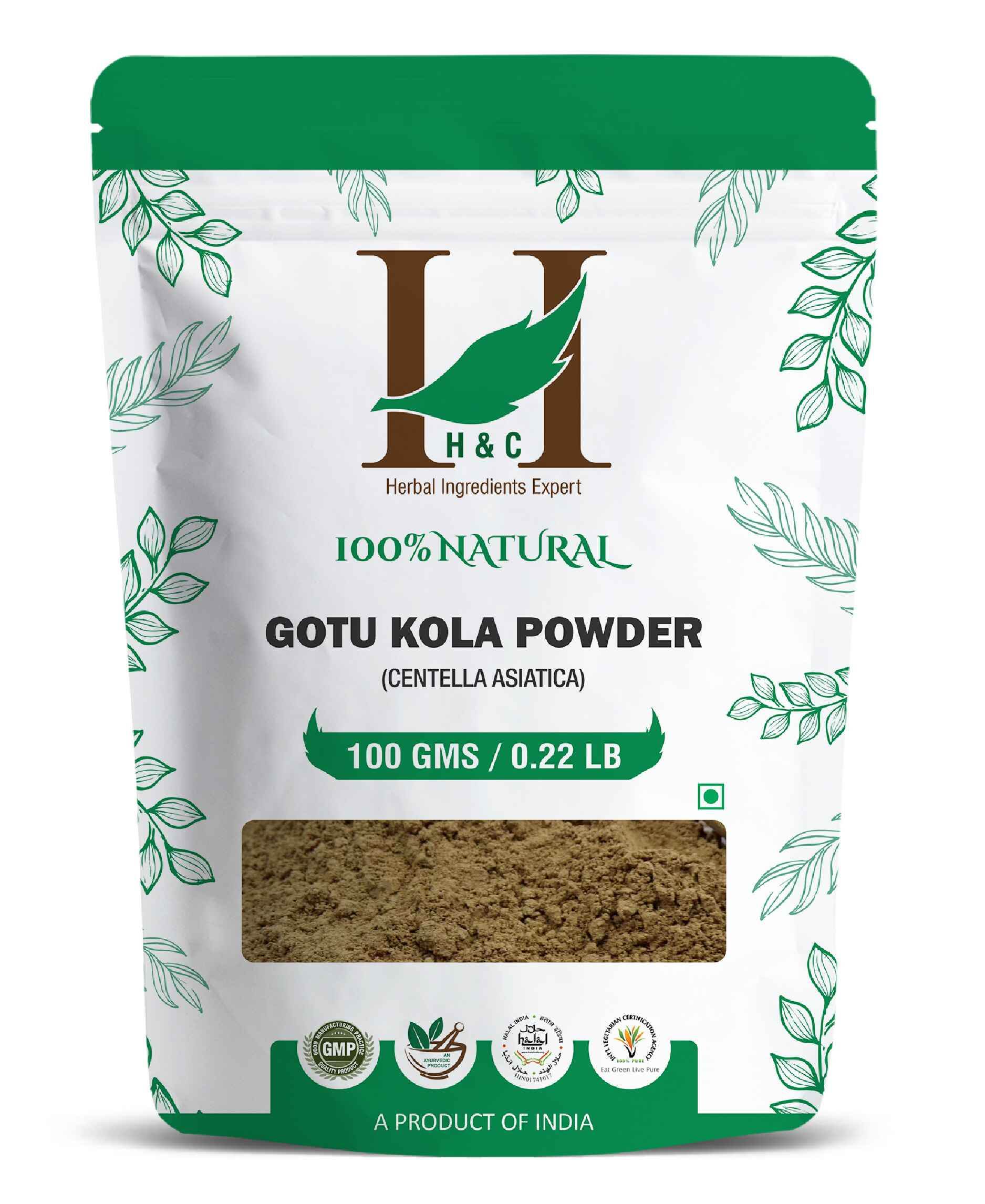 H&C Natural Gotu Kola Powder 100gm - Brain & Memory Support - Health N Wellness Shop