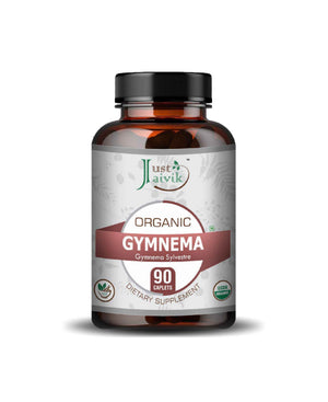 Just Jaivik Organic Gymnema Sylvestre Caplets - Natural Blood Sugar Support & Sugar Craving Control with Ayurvedic Gudmar - Health N Wellness Shop