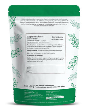 H&C Natural Jambul Seed Powder 100gm - Blood Sugar Support & Metabolic Wellness - Health N Wellness Shop