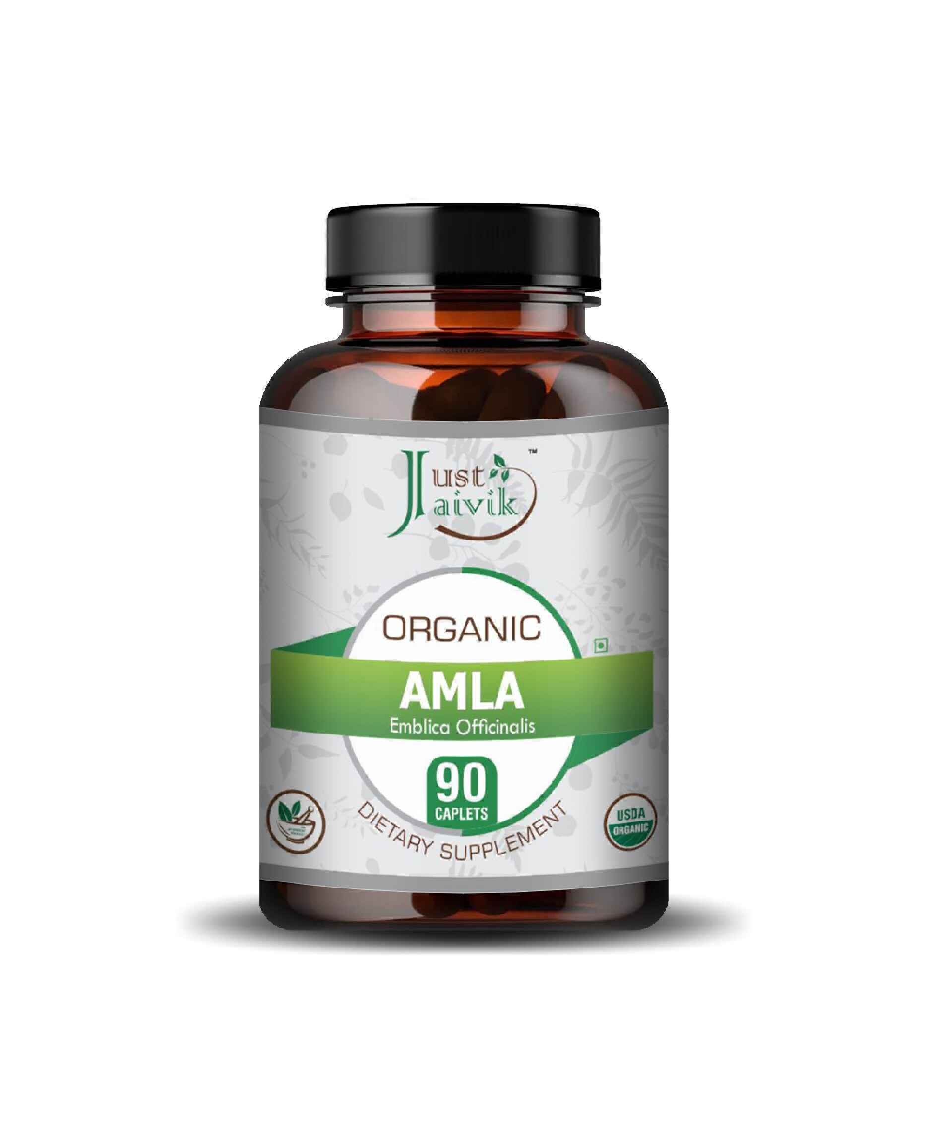 Just Jaivik Organic Amla Caplets – Natural Vitamin C Supplement for Immunity, Skin & Hair Health - Health N Wellness Shop