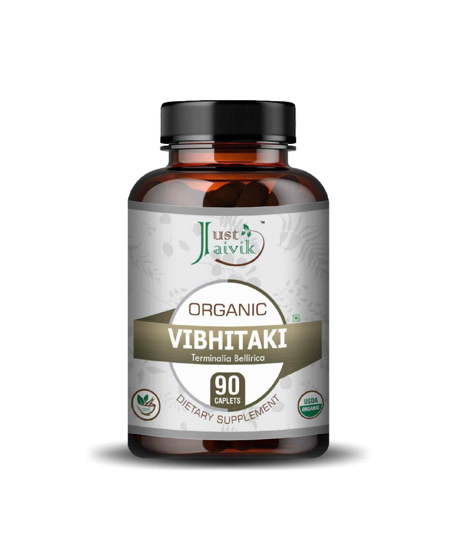 Just Jaivik Organic Vibhitaki Caplets - Herbal Detox & Digestive Supplement - Health N Wellness Shop