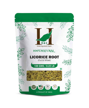 H&C Natural Licorice Root Cut & Sifted 100gm - Digestive Support & Respiratory Wellness - Health N Wellness Shop