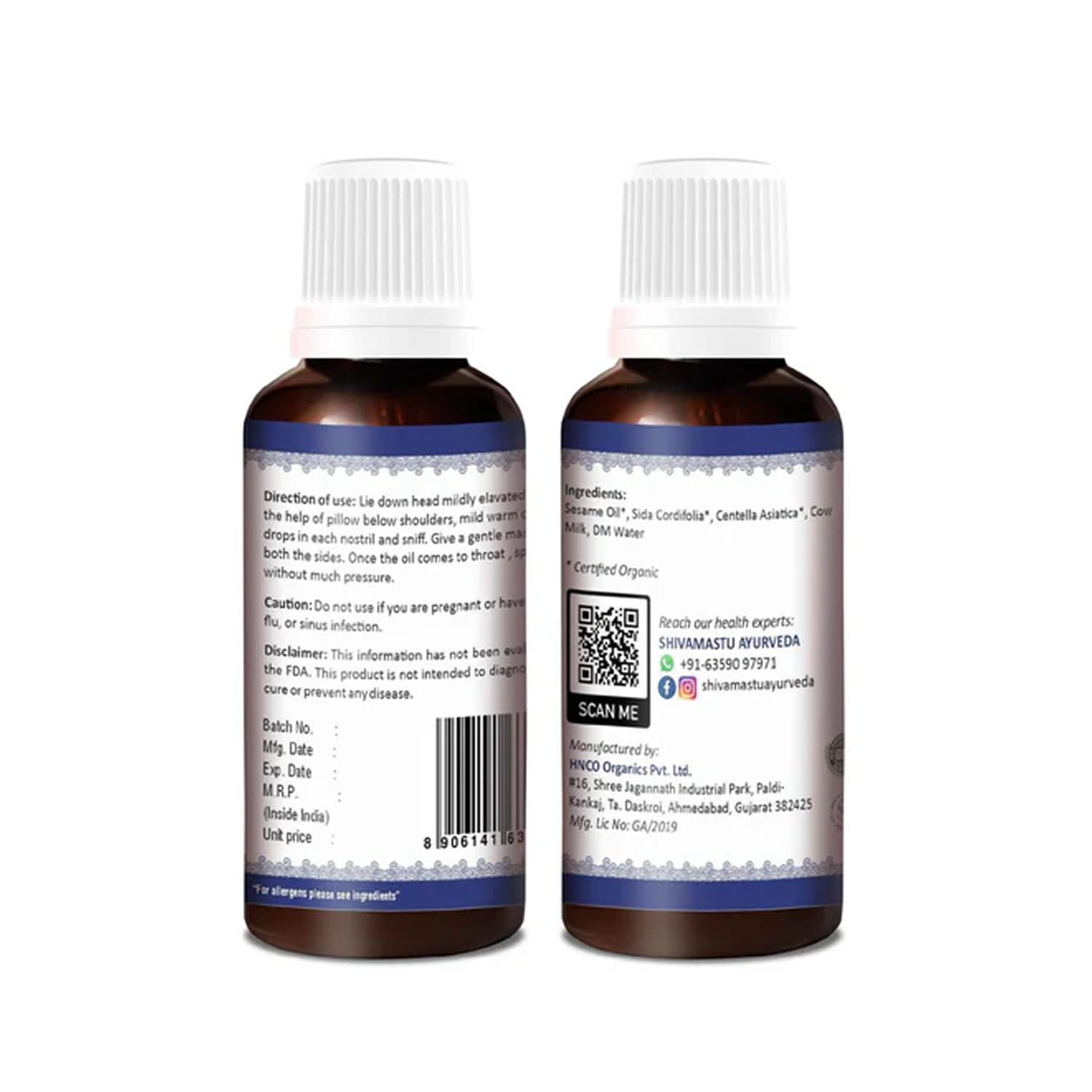 Shivamastu Organic Nasya Oil 30ml - (Pack of 2) - Health N Wellness Shop