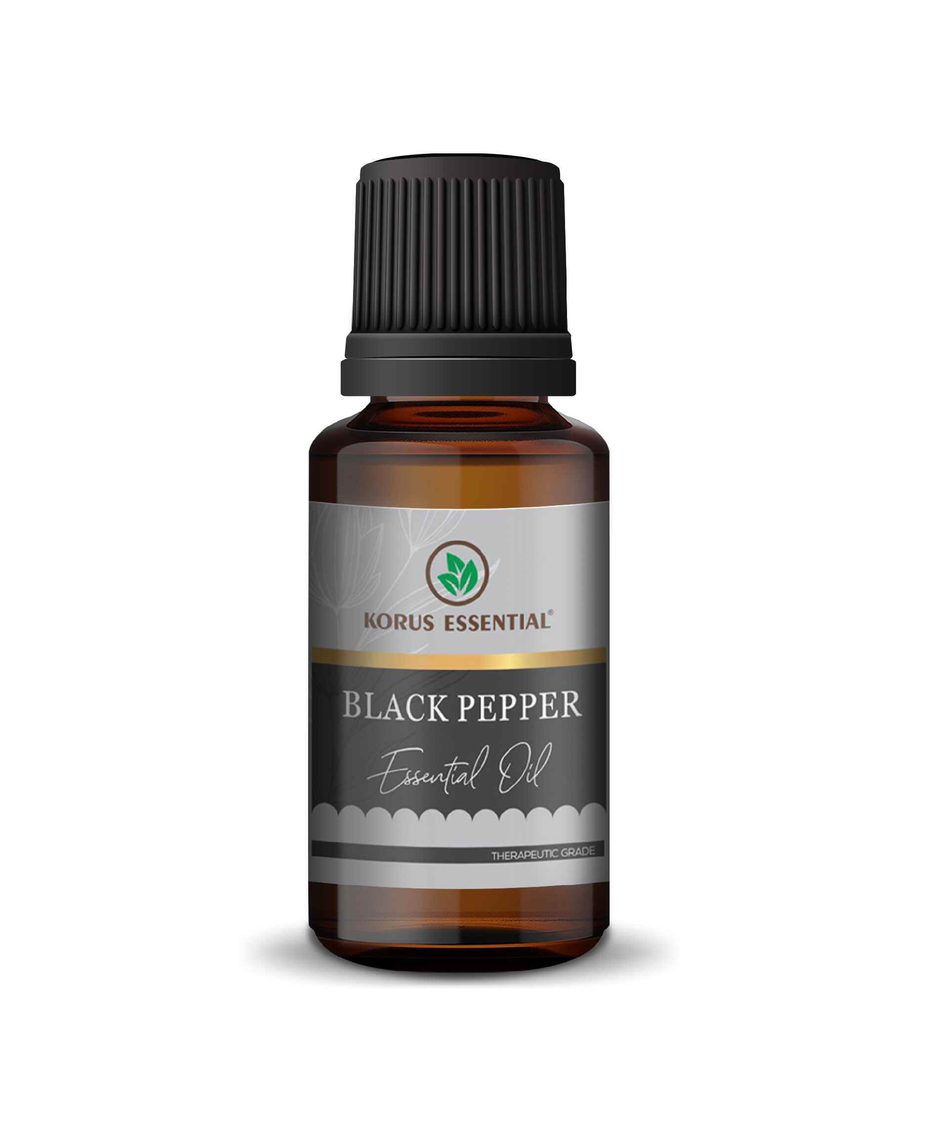 Korus Black Pepper Essential Oil – Pure Therapeutic Grade Oil for Muscle Relief, Digestion & Aromatherapy - Health N Wellness Shop