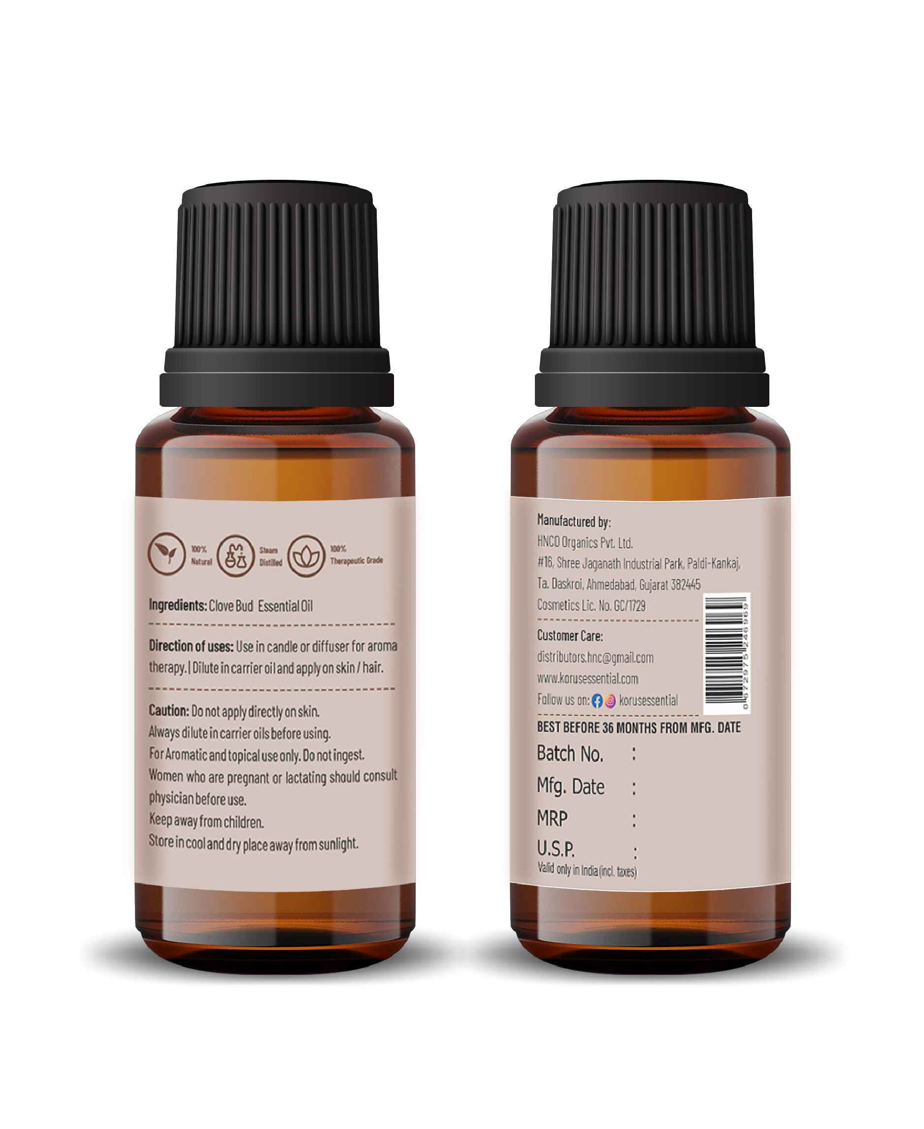 Korus Essential Clove Bud Oil – 100% Pure & Therapeutic Grade - Health N Wellness Shop