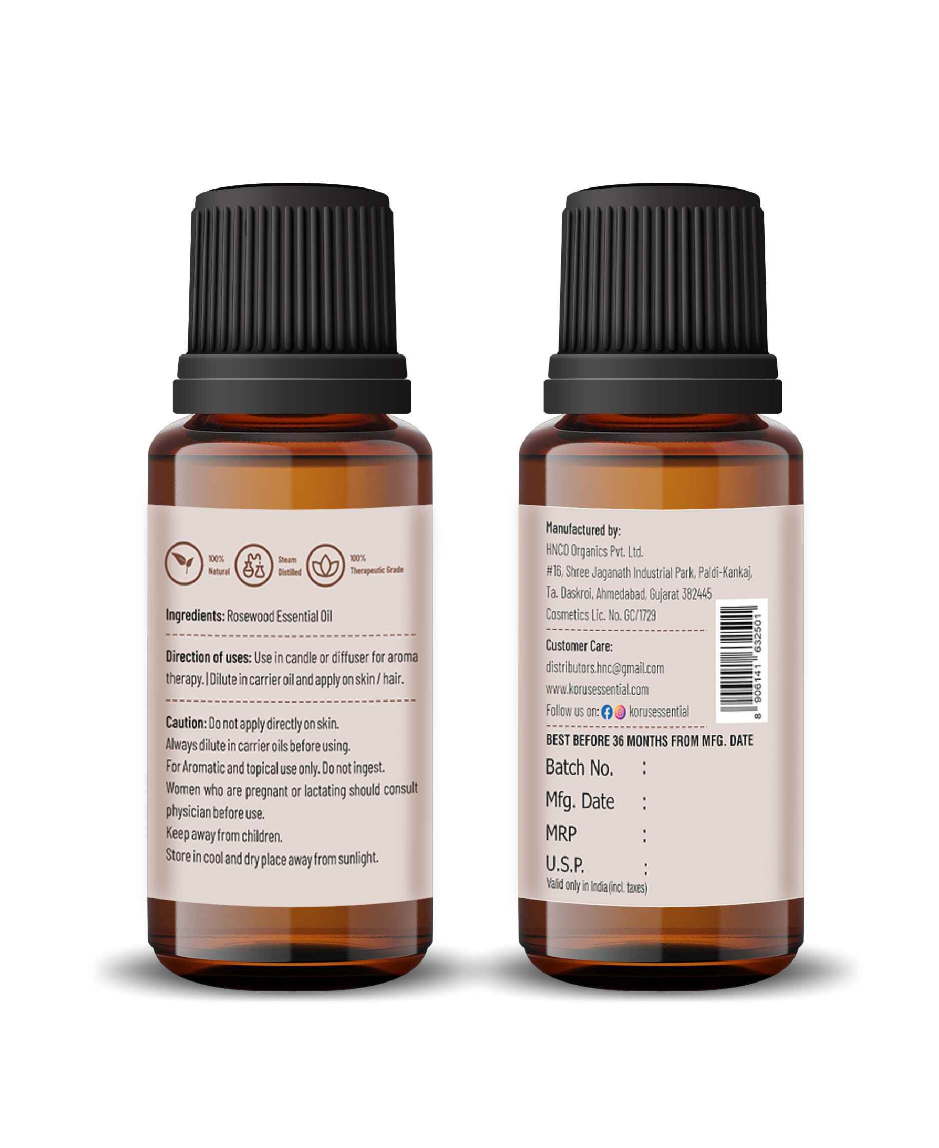Korus Essential Rosewood Oil - 15ml - Health N Wellness Shop