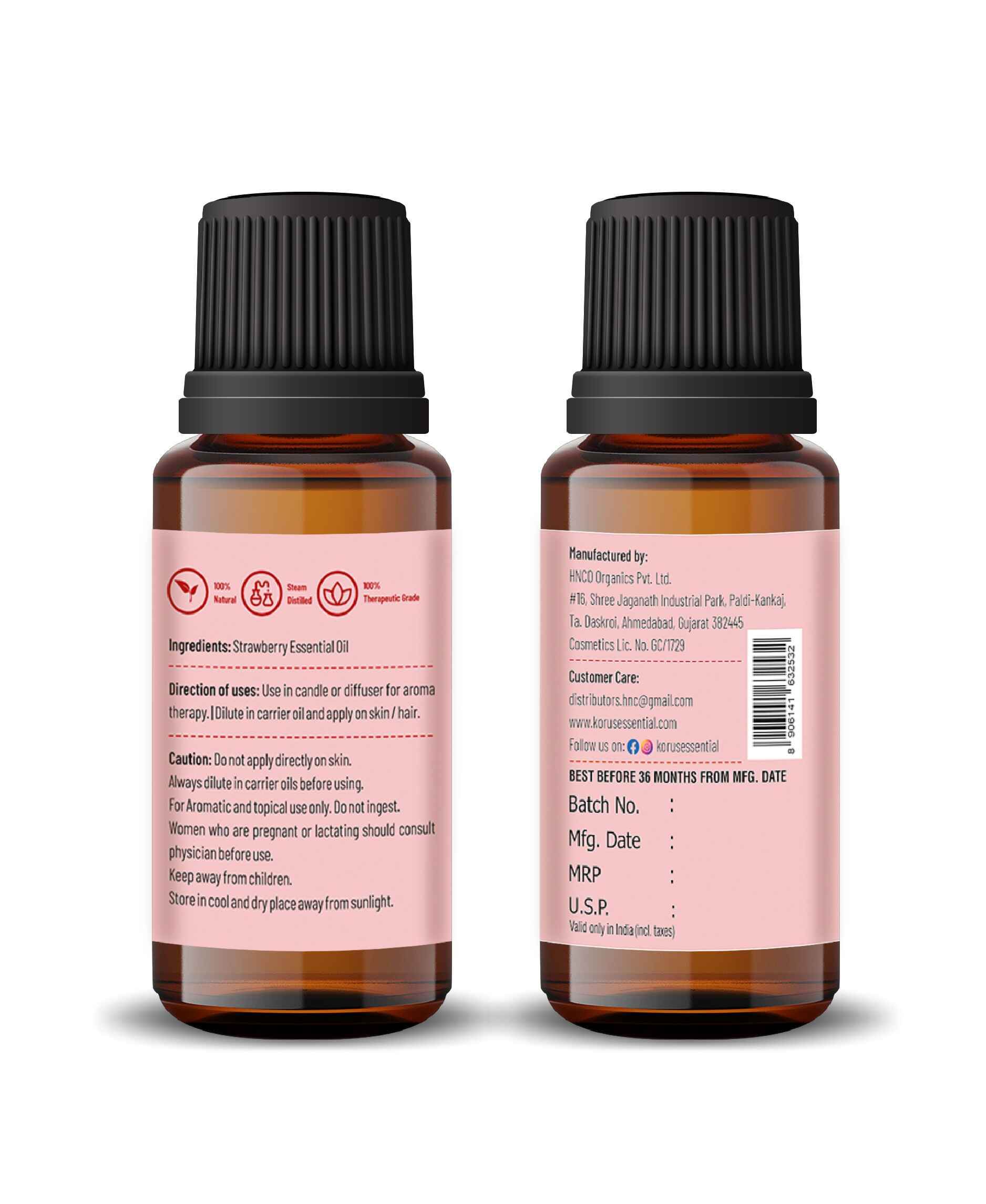 Korus Essential Strawberry Oil - 15ml - Health N Wellness Shop