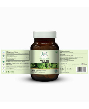 Just Jaivik Organic Tulsi Tablets for Immunity, Respiratory Health & Stress Relief - Health N Wellness Shop
