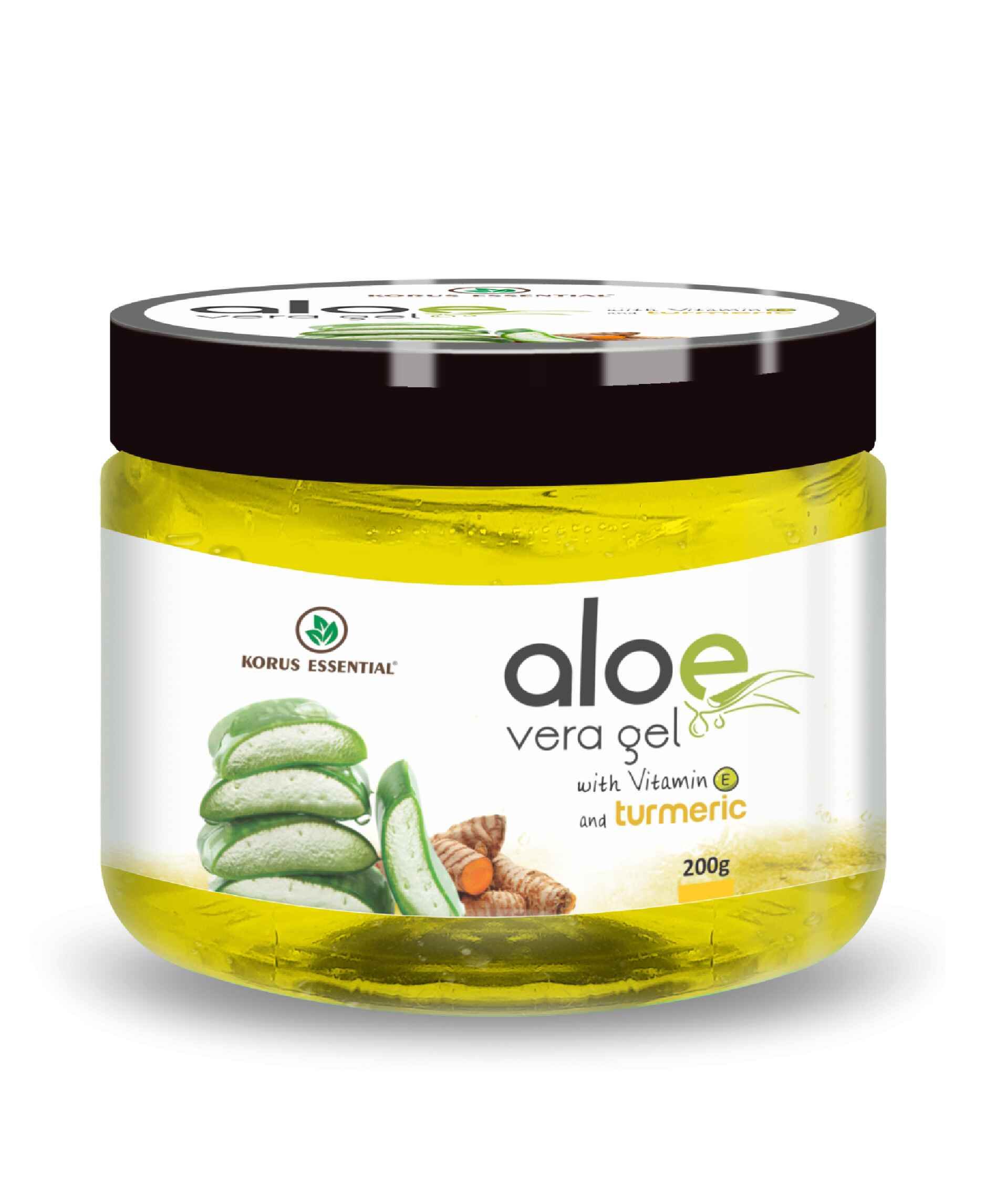 Korus Essential Aloe Vera Gel with Turmeric & Vitamin E 200g - Hydrating Face & Body Moisturizer - Health N Wellness Shop