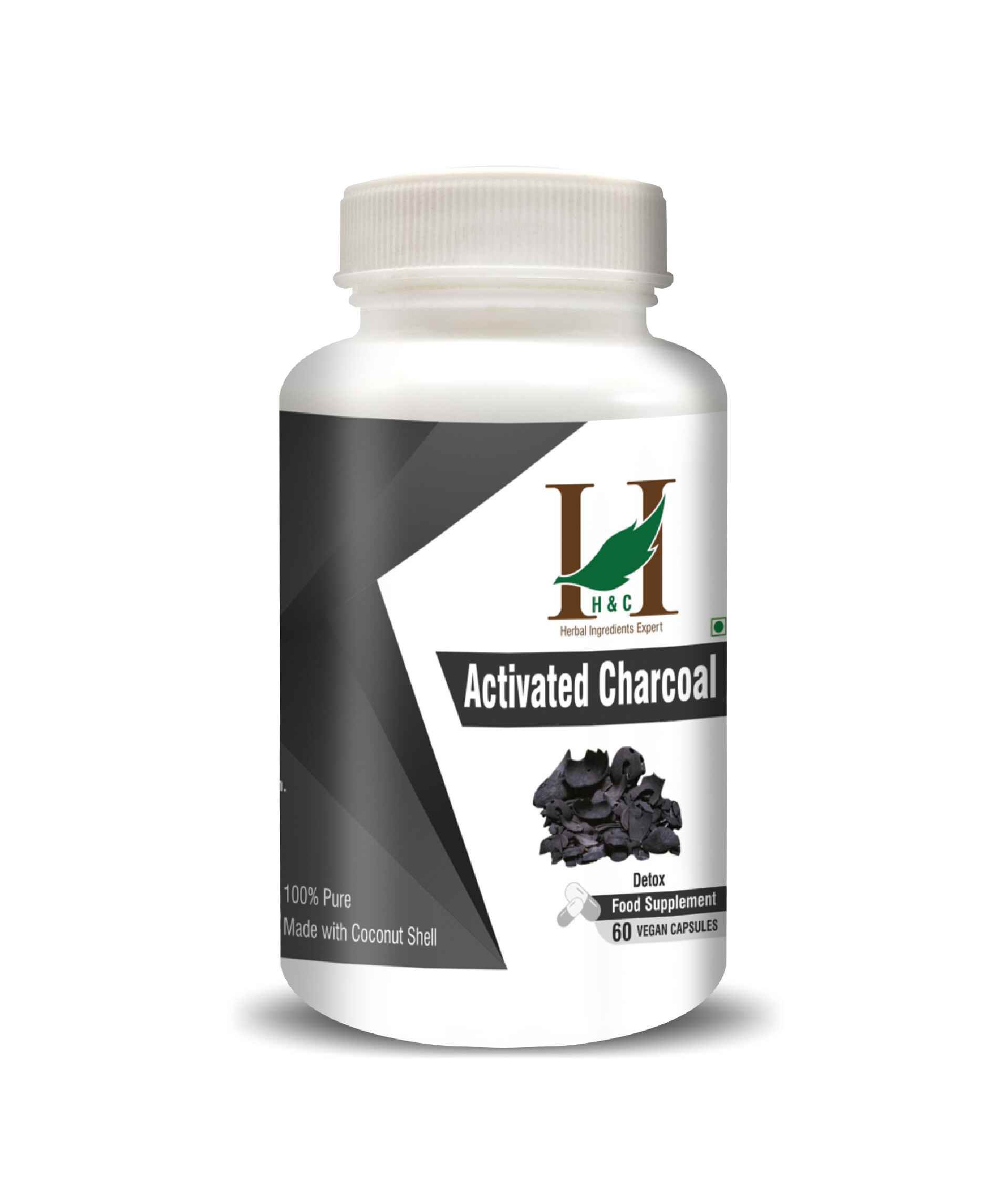 Activated Charcoal Capsules 350mg - Natural Detox & Digestive Support | 60 Veg Capsules - Health N Wellness Shop