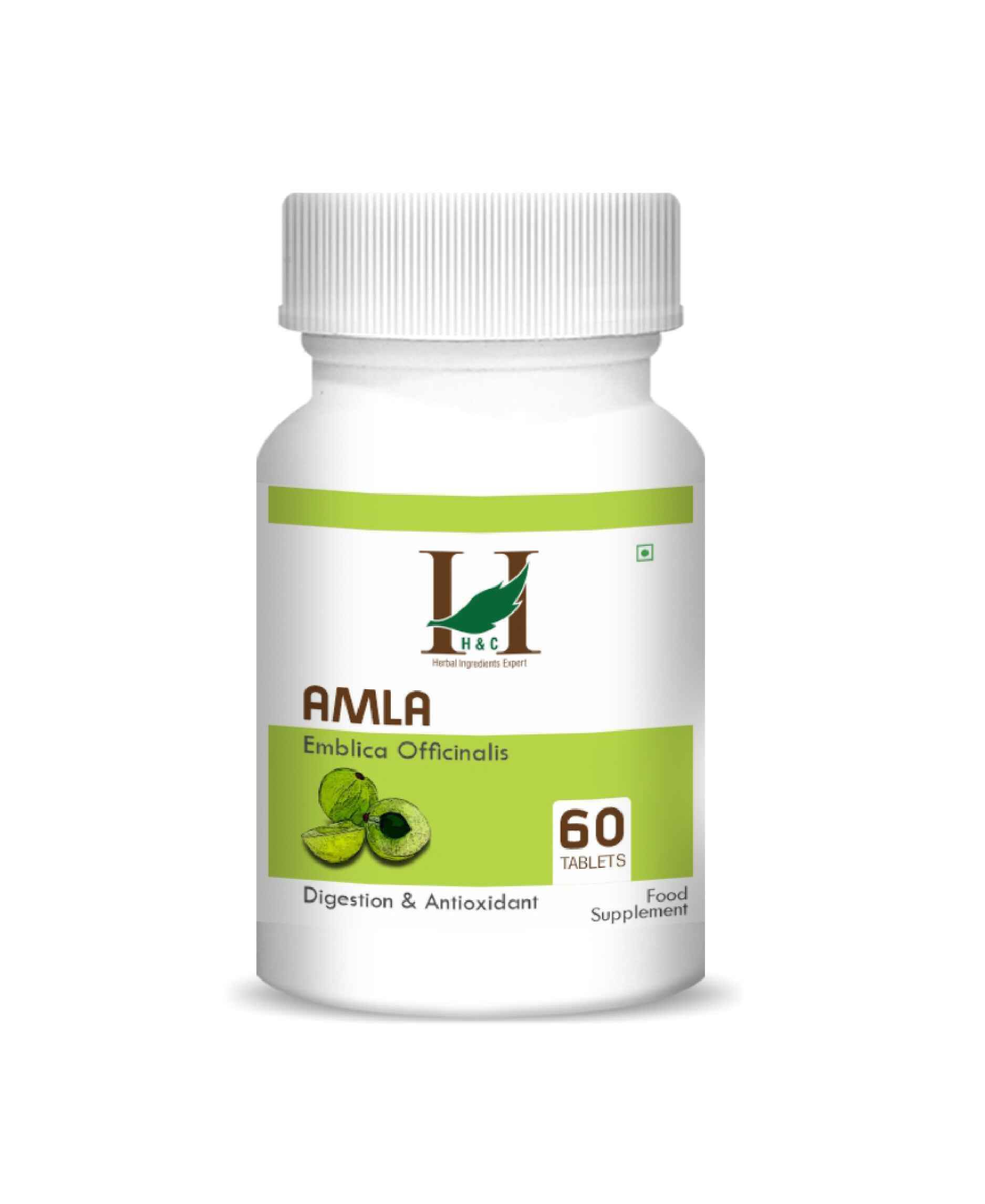 H&C Natural Amla Tablets 350mg 60 Count - Immunity & Hair Growth Support - Health N Wellness Shop