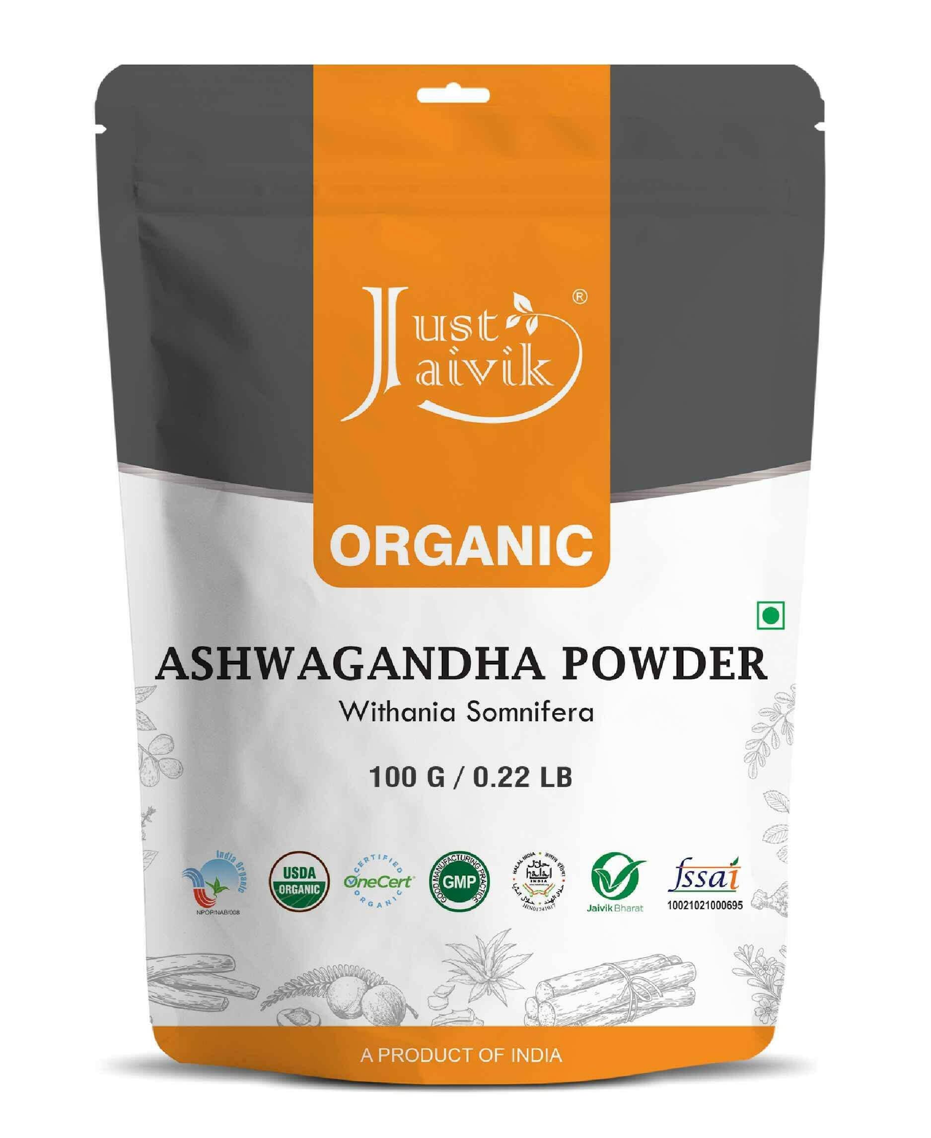 Just Jaivik Organic Ashwagandha Powder 100gm - Stress Relief - Health N Wellness Shop