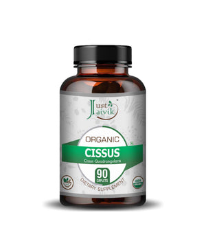 Just Jaivik Organic Cissus Quadrangularis (Hadjod) Caplets for Bone Health & Joint Support - Health N Wellness Shop
