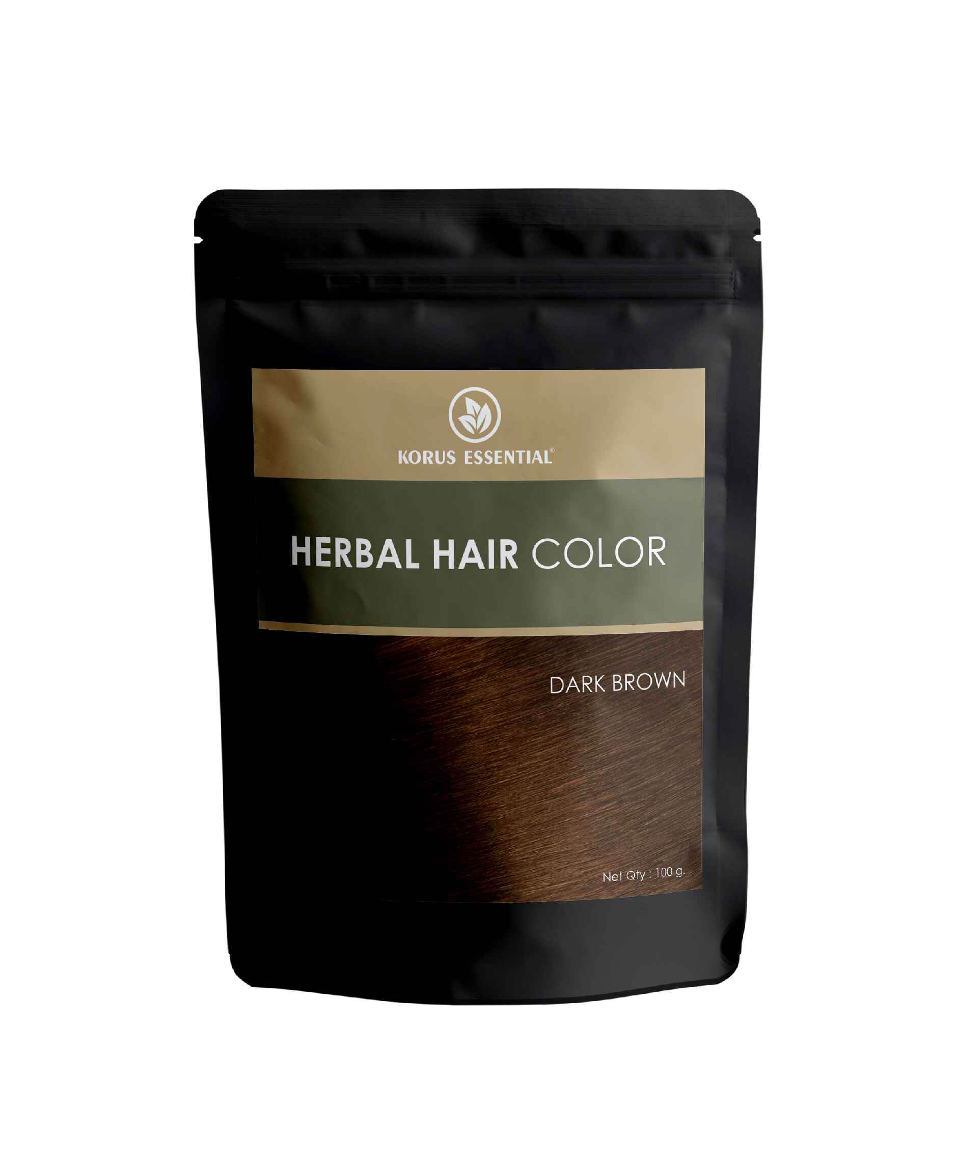 Korus Essential Herbal Hair Color Dark Brown 100g - Natural Ammonia - Free - Health N Wellness Shop