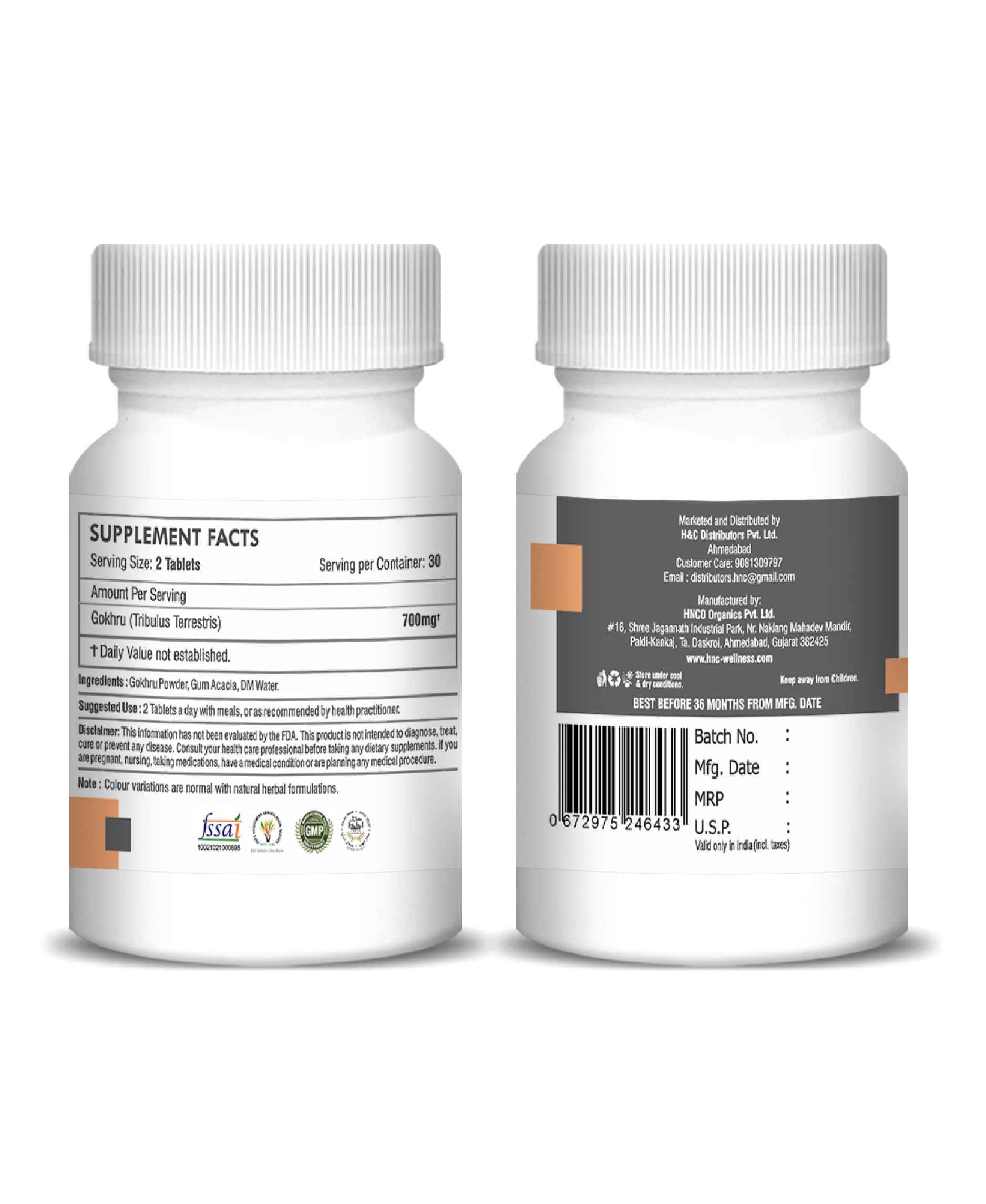 H&C Natural Gokharu Tablet 60 Count - Boost Vitality & Strength - Health N Wellness Shop