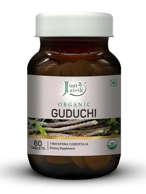 Just Jaivik Organic Guduchi (Giloy) Tablets - 600mg - 60 counts - Health N Wellness Shop