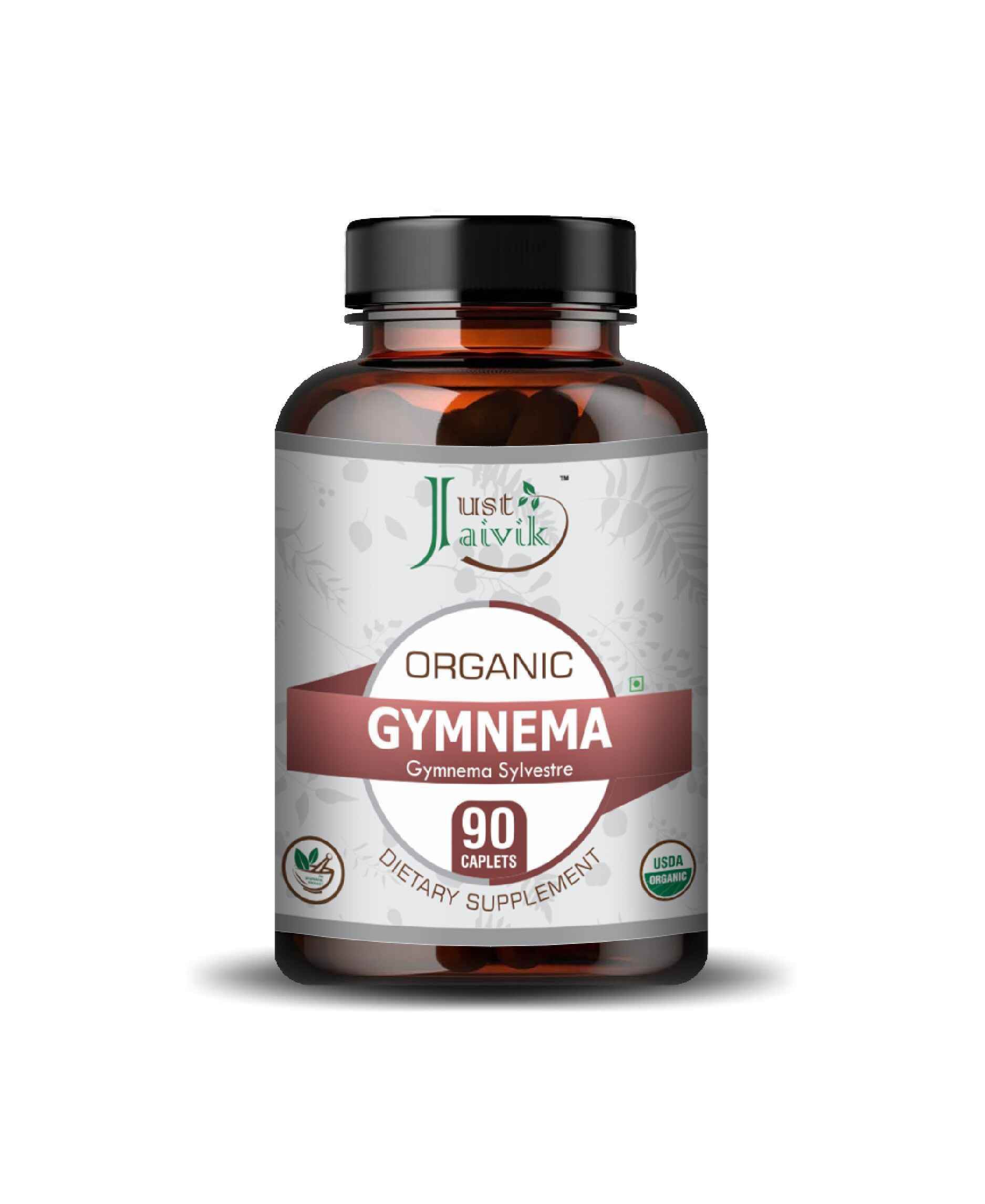 Just Jaivik Organic Gymnema Sylvestre Caplets - Natural Blood Sugar Support & Sugar Craving Control with Ayurvedic Gudmar - Health N Wellness Shop