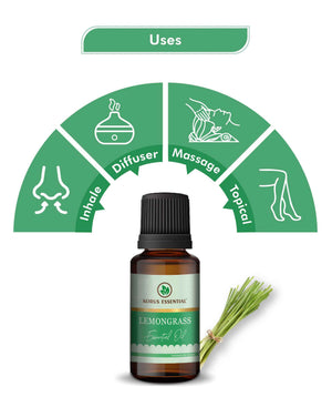 Korus Pure Lemongrass Essential Oil – Natural Aromatherapy & Skincare Freshness - Health N Wellness Shop