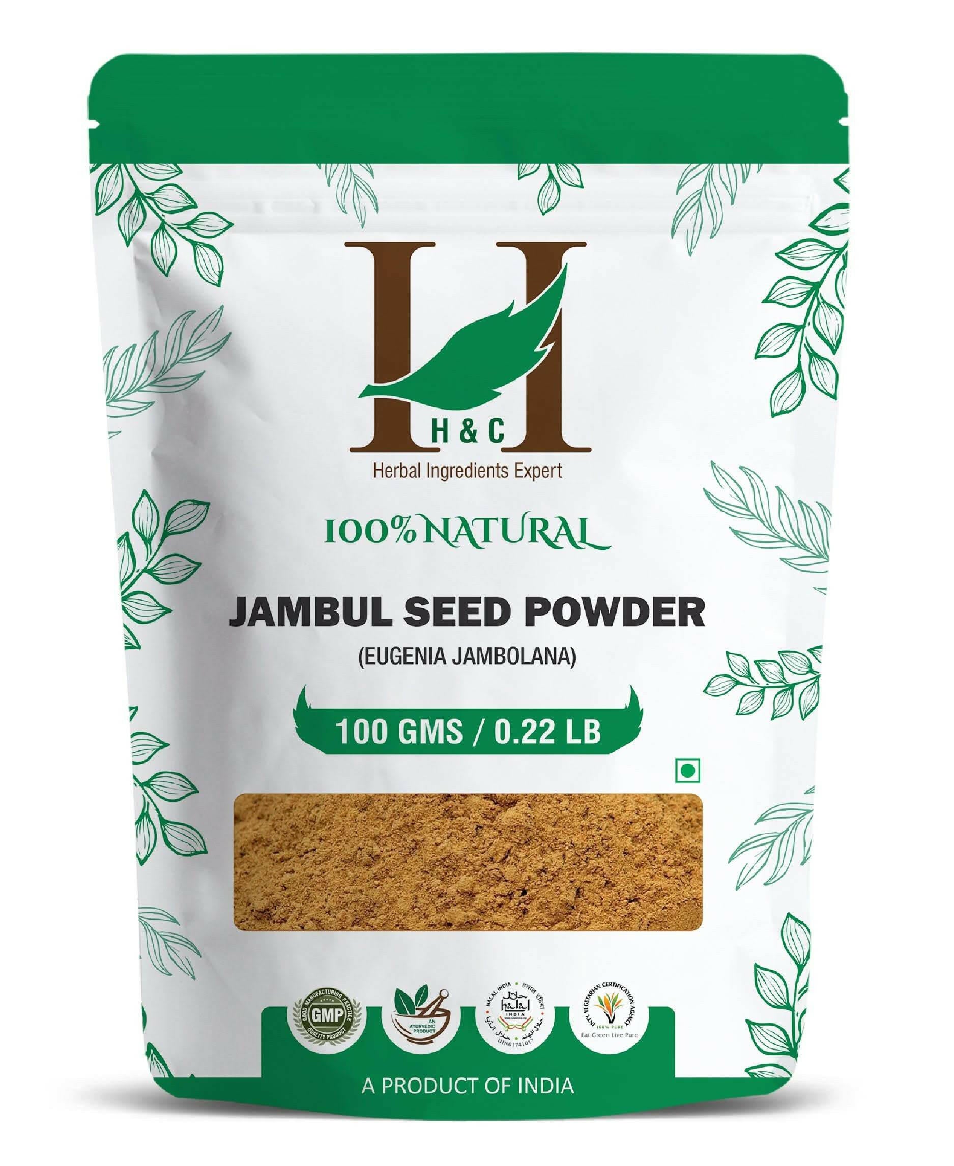 H&C Natural Jambul Seed Powder 100gm - Blood Sugar Support & Metabolic Wellness - Health N Wellness Shop