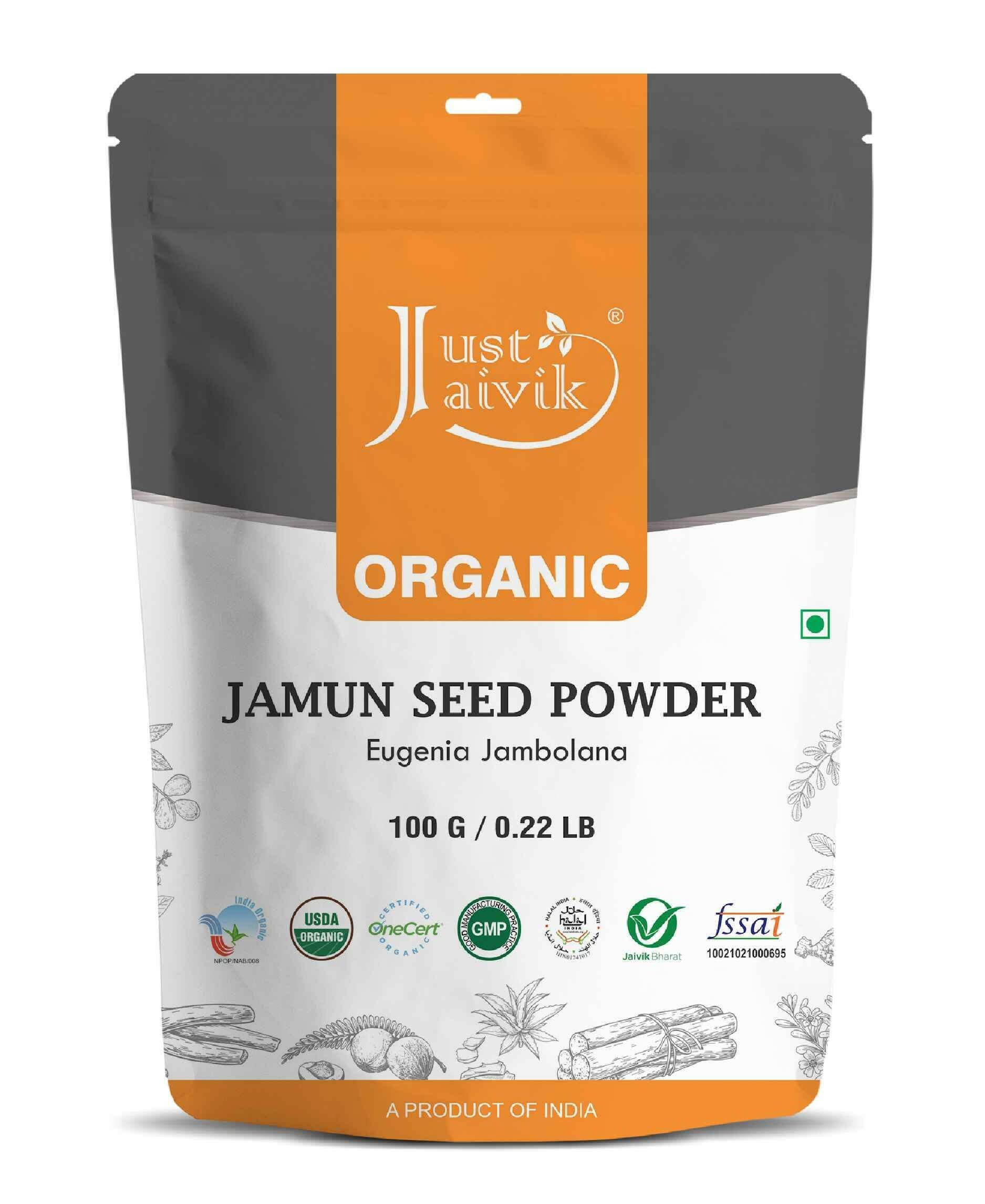 Just Jaivik Organic Jambul Seed Powder 100gm - Blood Sugar Support - Health N Wellness Shop