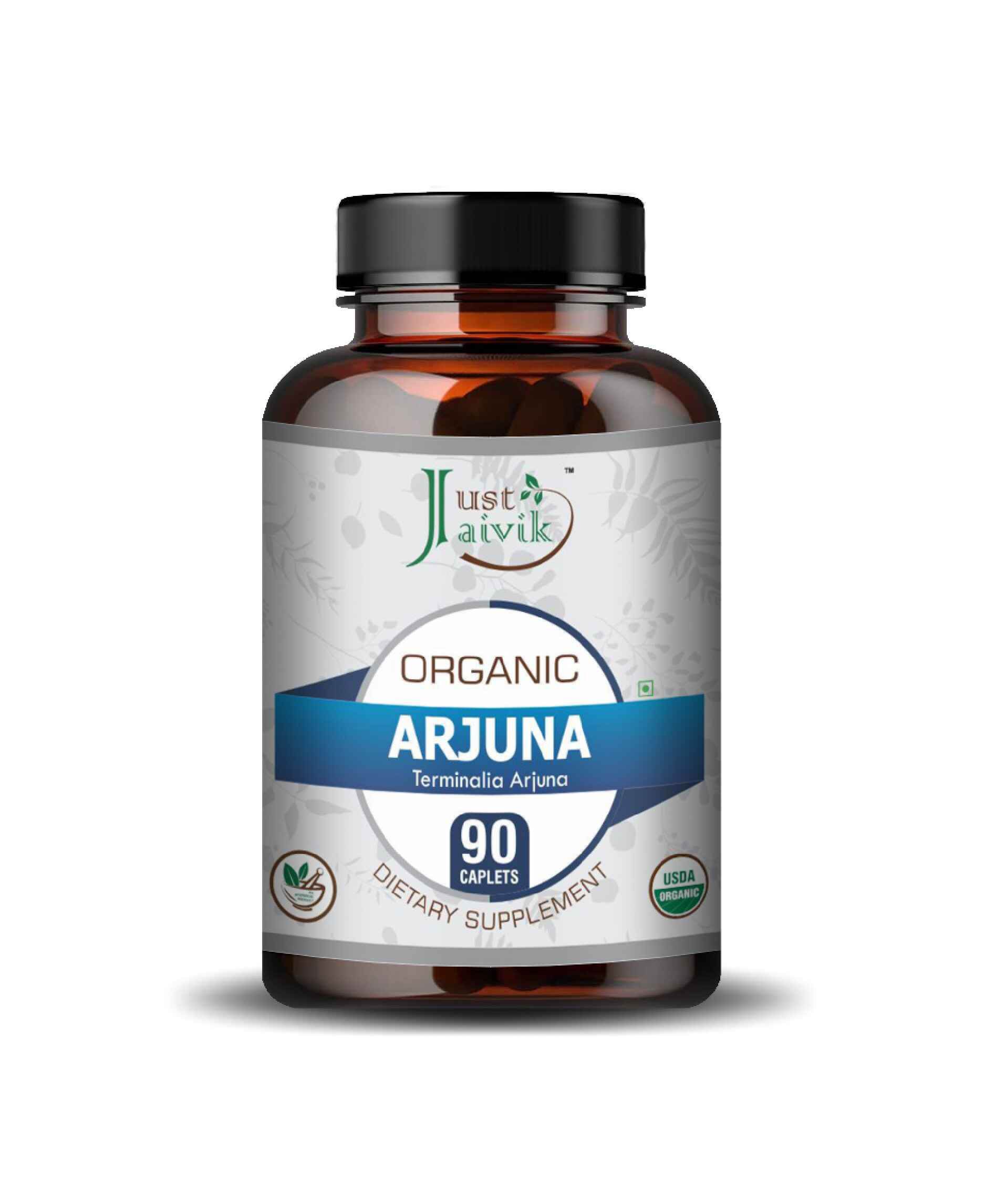 Just Jaivik Organic Arjuna Caplets – 100% Organic Heart Health Supplement for Cholesterol & Blood Pressure Support - Health N Wellness Shop