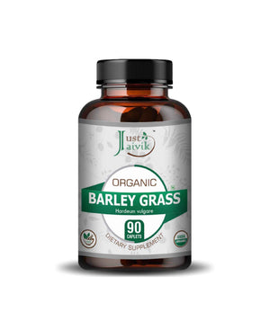 Just Jaivik Organic Barley Grass Caplets – Natural Vegan Superfood Supplement for Detox, Immunity & Energy Boost - Health N Wellness Shop