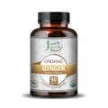 Just Jaivik Certified Organic Ginger Caplets Supplement for Digestion, Nausea Relief & Inflammation - Health N Wellness Shop