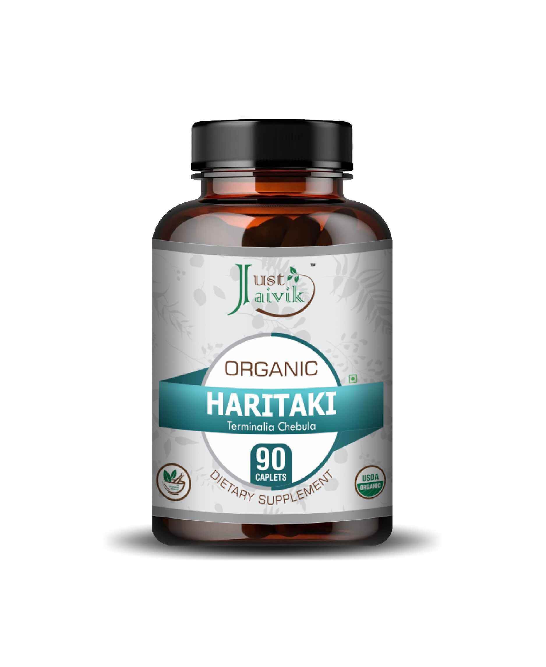 Just Jaivik Organic Haritaki Caplets – Natural Ayurvedic Detox & Digestive Health Supplement - Health N Wellness Shop