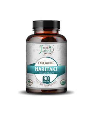 Just Jaivik Organic Haritaki Caplets – Natural Ayurvedic Detox & Digestive Health Supplement - Health N Wellness Shop