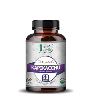 Just Jaivik Organic Kapikacchu Caplets - Natural Ayurvedic Mucuna Pruriens Supplement for Reproductive Health, Vitality & Nervous System Support - Health N Wellness Shop