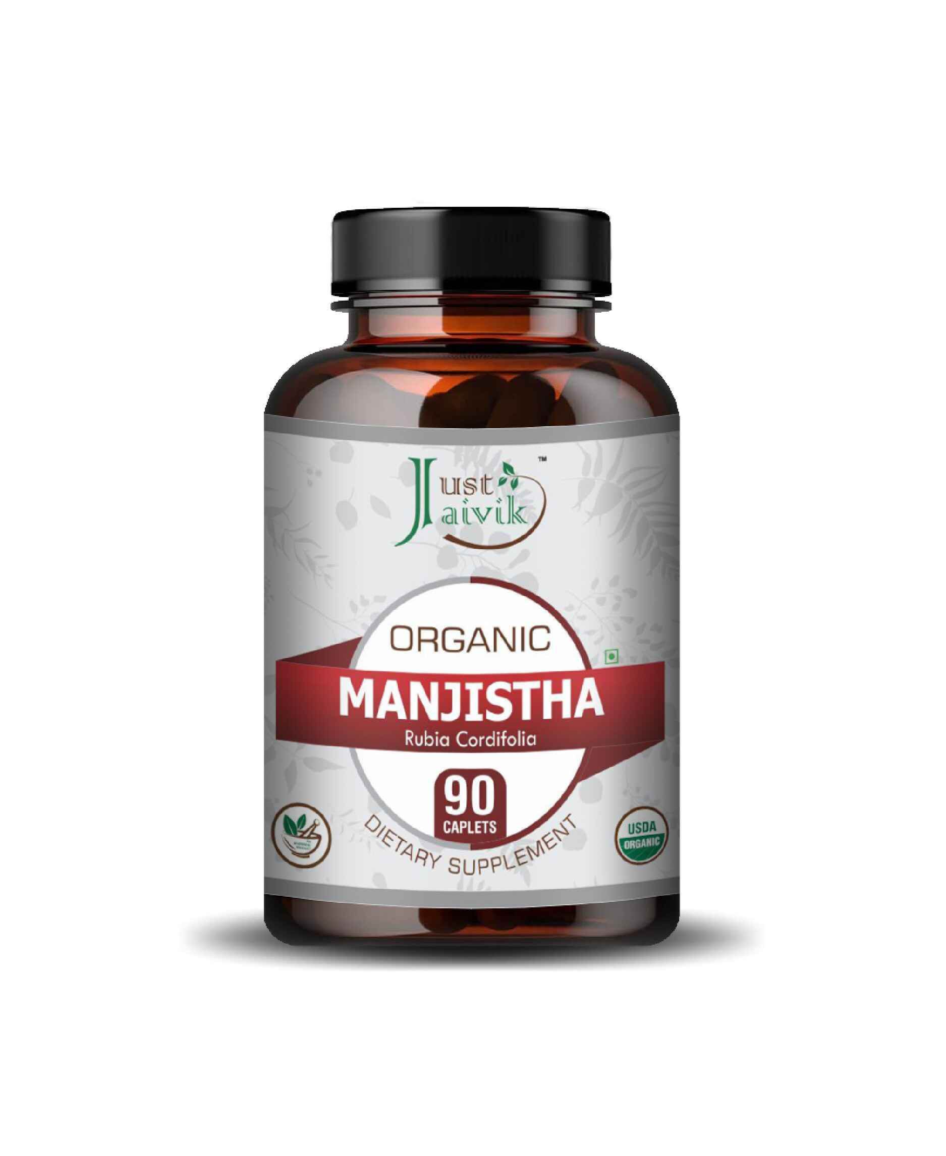 Just Jaivik Organic Manjistha Caplets – Natural Blood Purifier and Skin Detox Supplement - Health N Wellness Shop