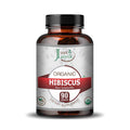 Just Jaivik Organic Hibiscus Caplets for Hair, Skin, and Detox | Certified Vegan Dietary Supplement - Health N Wellness Shop