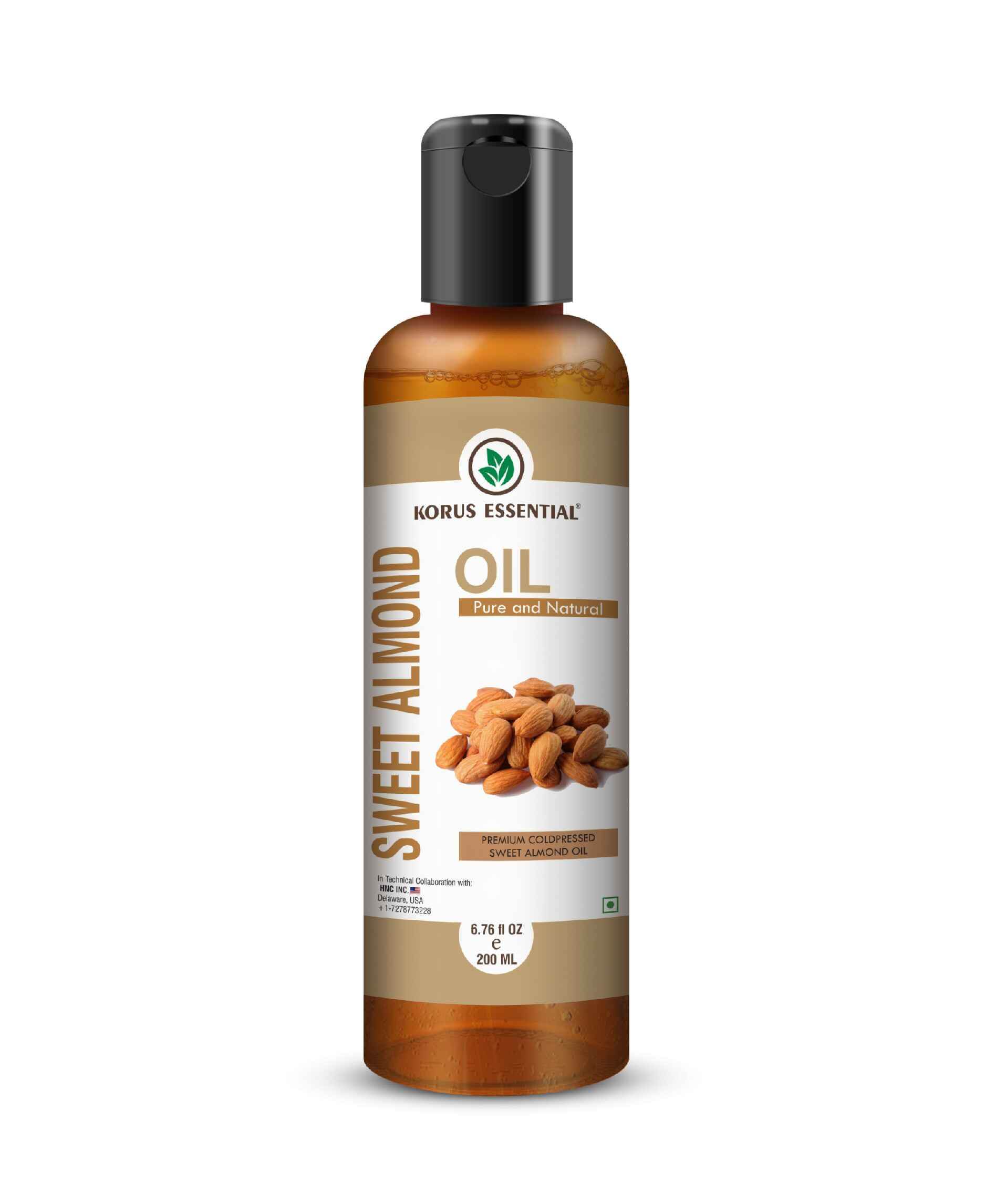 Korus Essential Cold - Pressed Sweet Almond Oil 200ml - Health N Wellness Shop