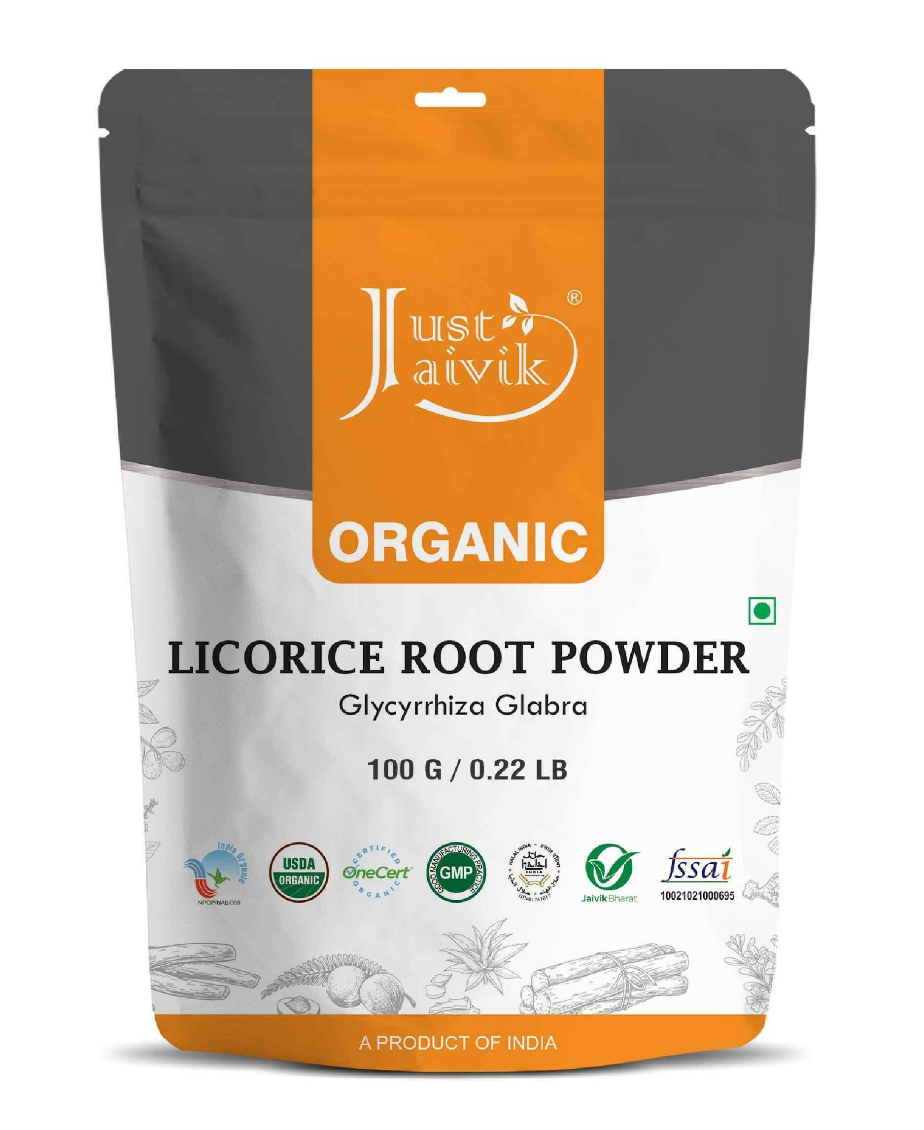 Just Jaivik Organic Licorice Root Powder 100gm - Mulethi for Skin & Digestion - Health N Wellness Shop