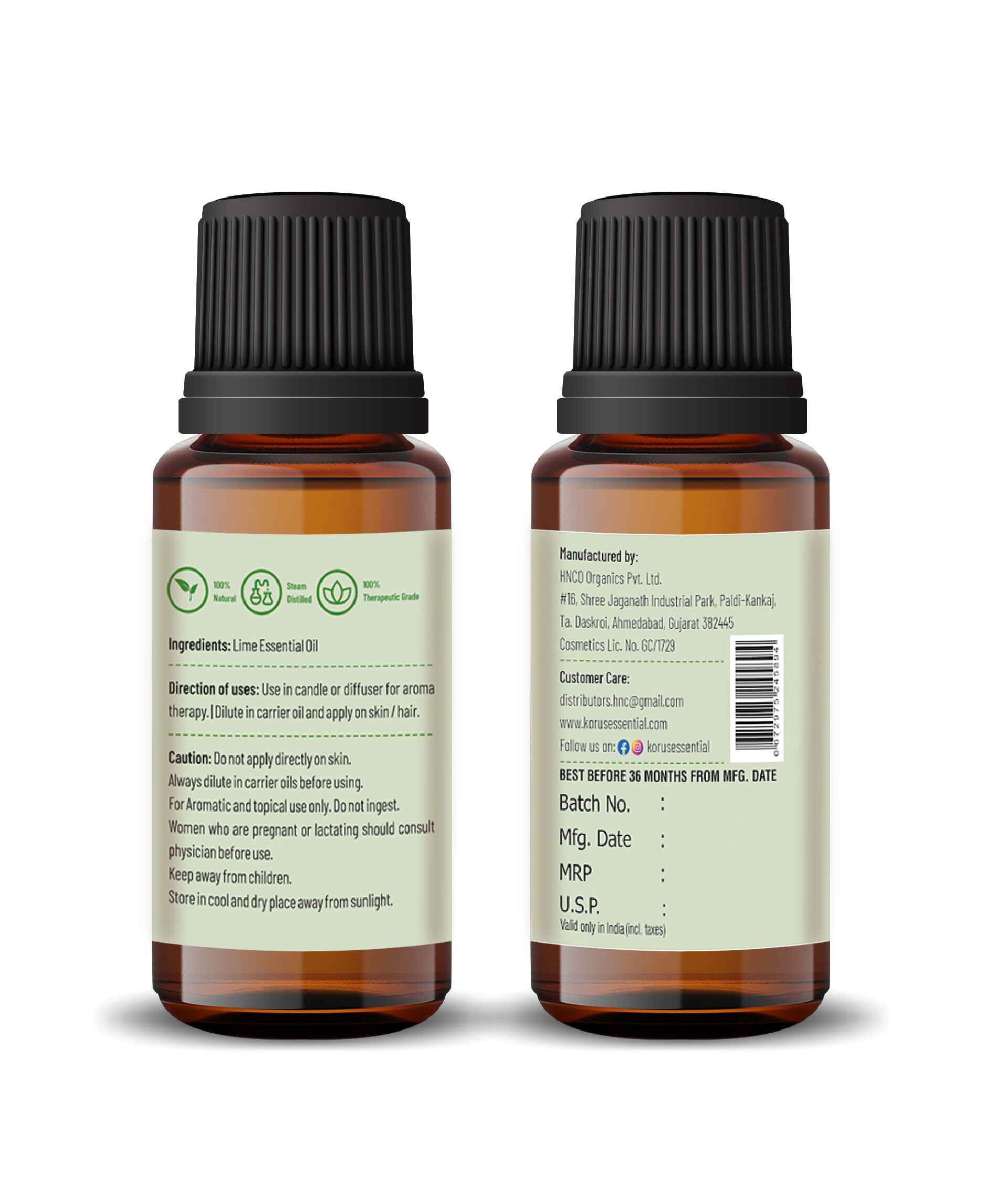 Korus Essential Lime Oil - 15ml - Health N Wellness Shop