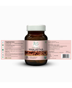 Just Jaivik Organic Manjistha Tablets - Natural Blood Purifier for Clear Skin and Detoxification - Health N Wellness Shop